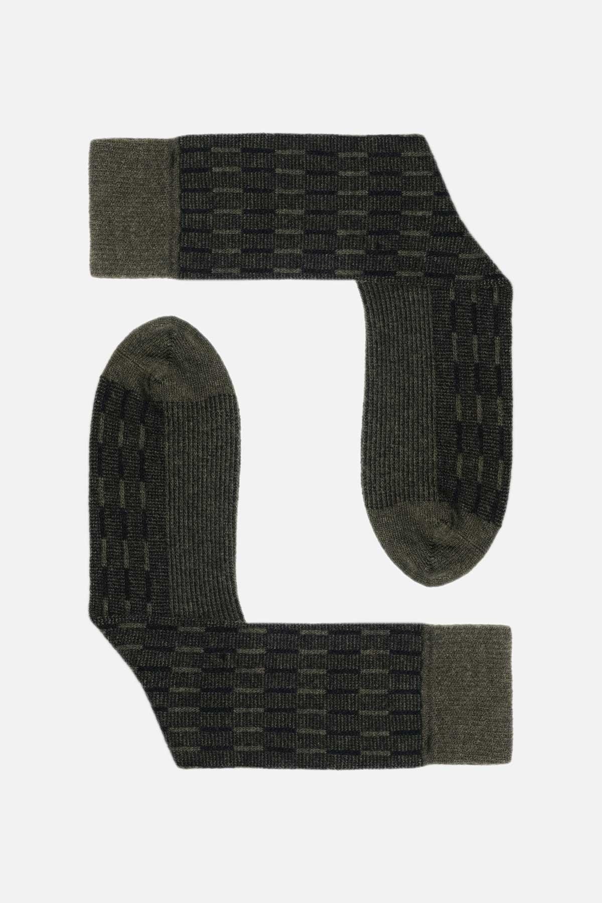 Aytuğ Erkek Kuzu Yünü (Lambswool) Tekli Haki Soket Çorap A 25096 H