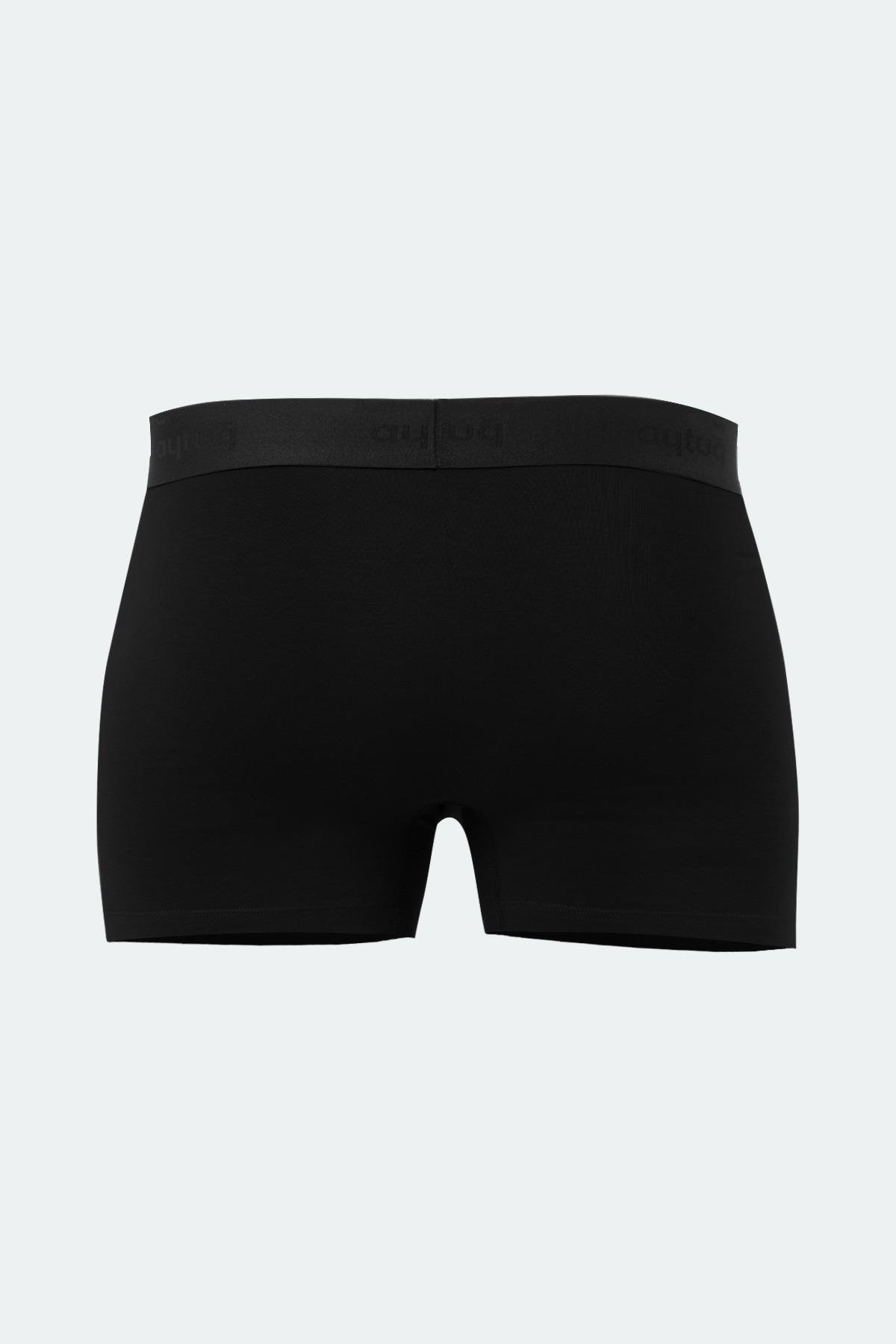 Aytuğ Erkek Modal 2'li Saks Mavisi Siyah Renk Boxer