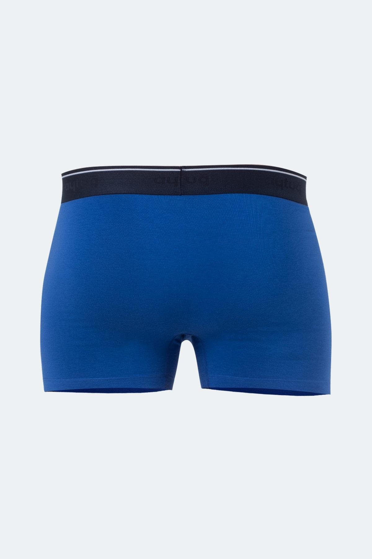 Aytuğ Erkek Modal 2'li Saks Mavisi Siyah Renk Boxer