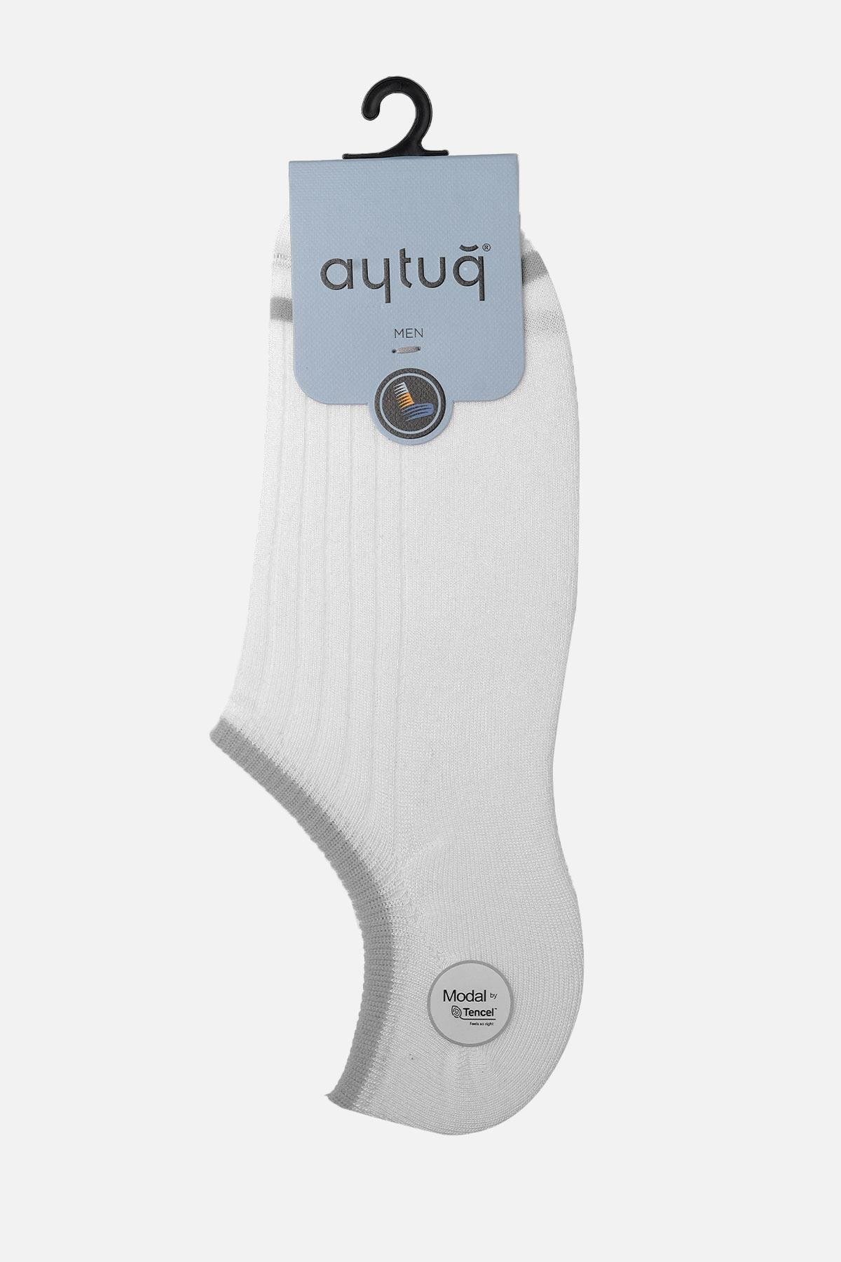 Aytuğ Erkek Modal Tekli Beyaz Sneaker Çorap A 13352 B