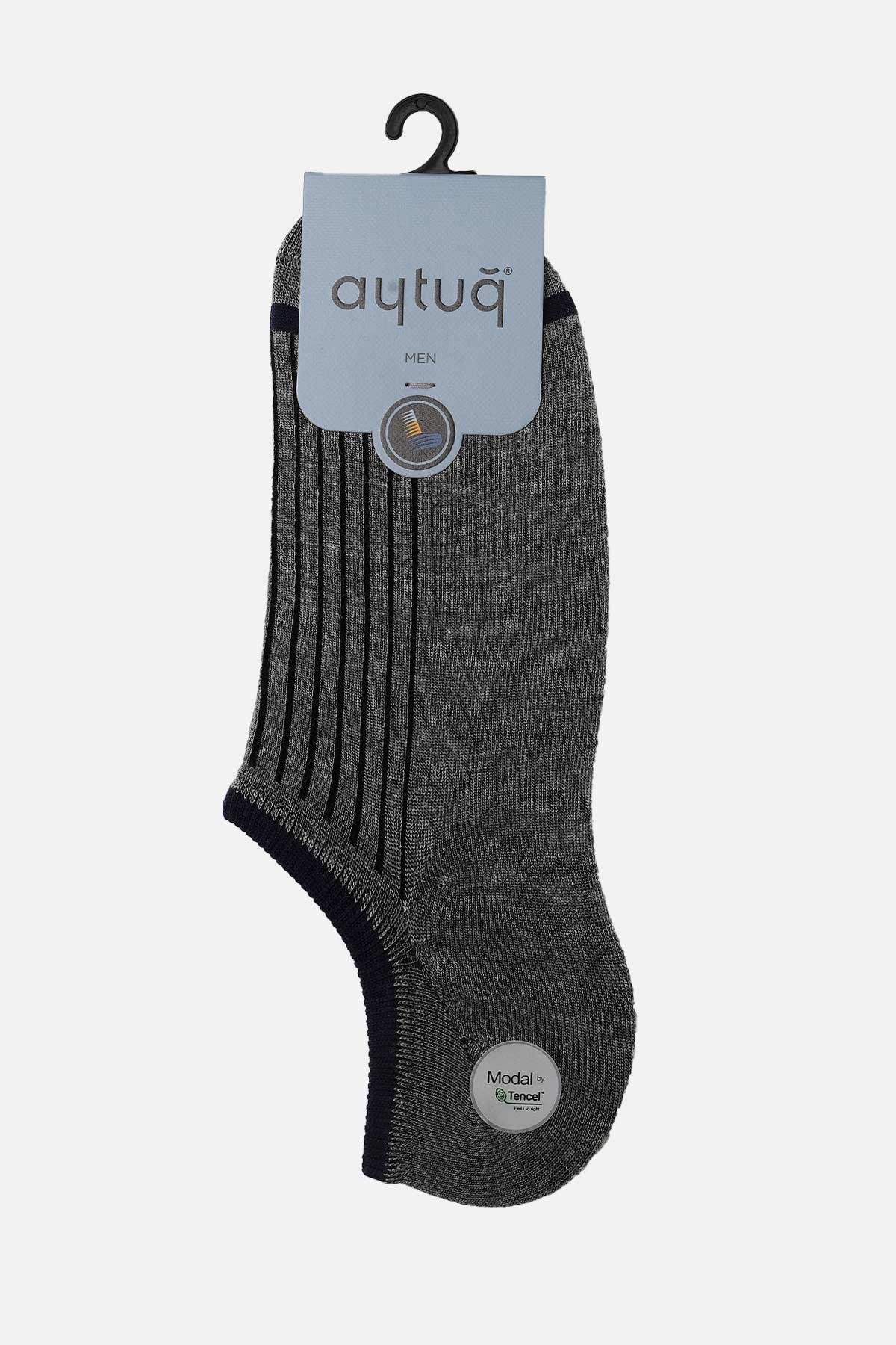 Aytuğ Erkek Modal Tekli Melanj Gri Sneaker Çorap A 13352 MG