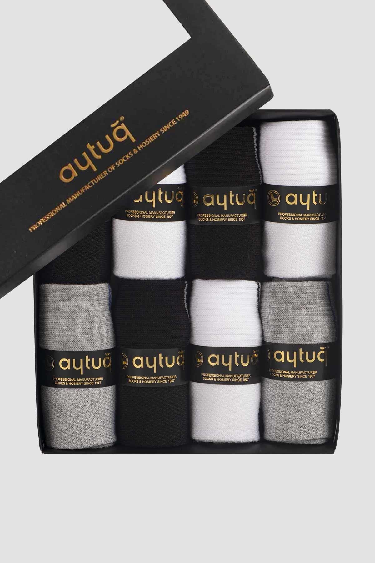 Aytuğ Erkek Pamuklu 8 Çift Özel Kutulu Havlu Patik Çorap   55409 1