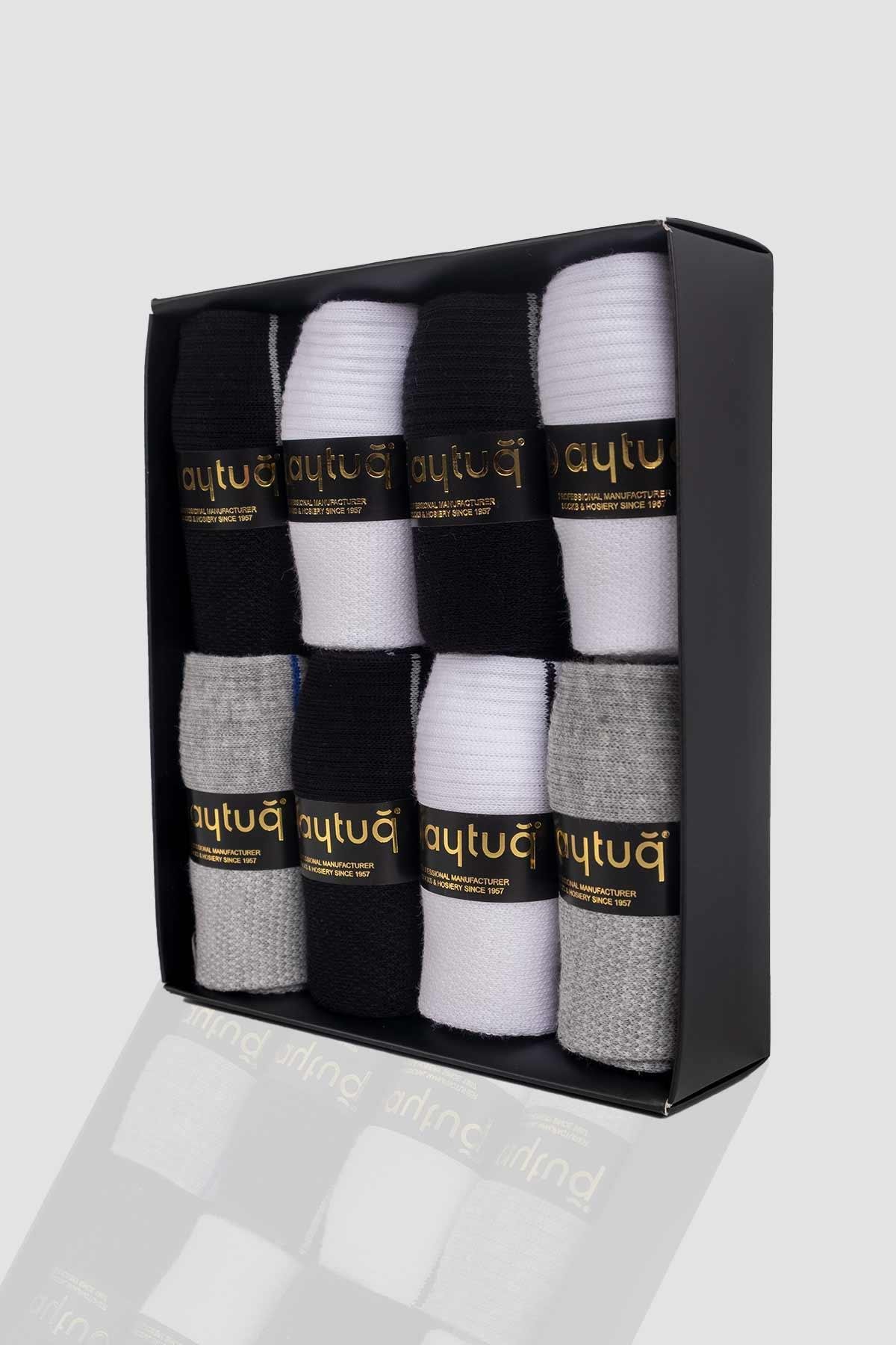 Aytuğ Erkek Pamuklu 8 Çift Özel Kutulu Havlu Patik Çorap   55409 1