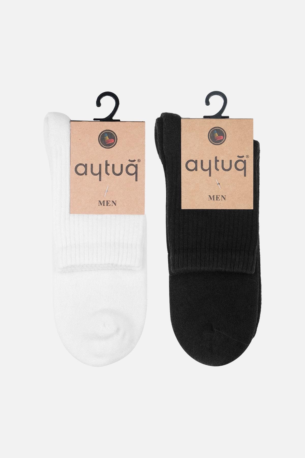 Aytuğ Erkek Pamuklu Kışlık 2 Çift Çok Renkli Havlu Soket Çorap - A-22485-2