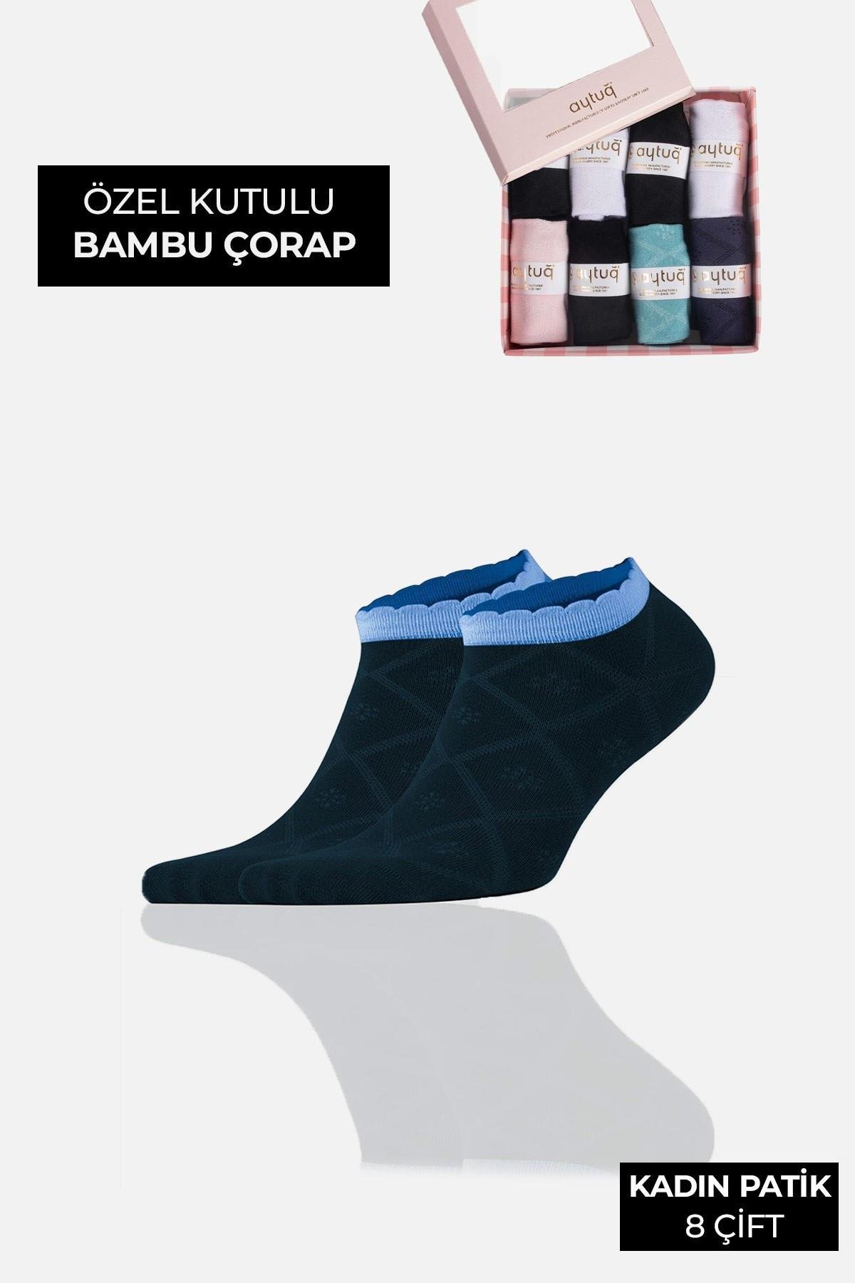 Aytuğ Kadın Bambu 8 Çift Özel Kutulu Patik Çorap - 34256-1
