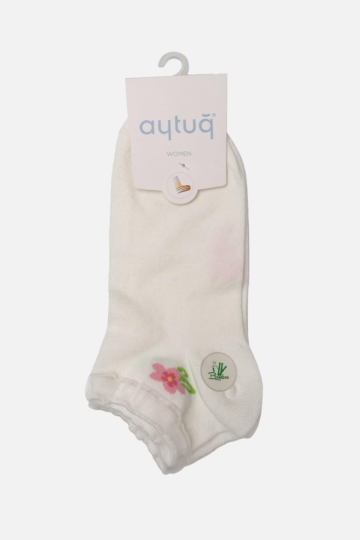 Aytuğ Kadın Bambu Tekli Ekru Patik Çorap A 34285 E