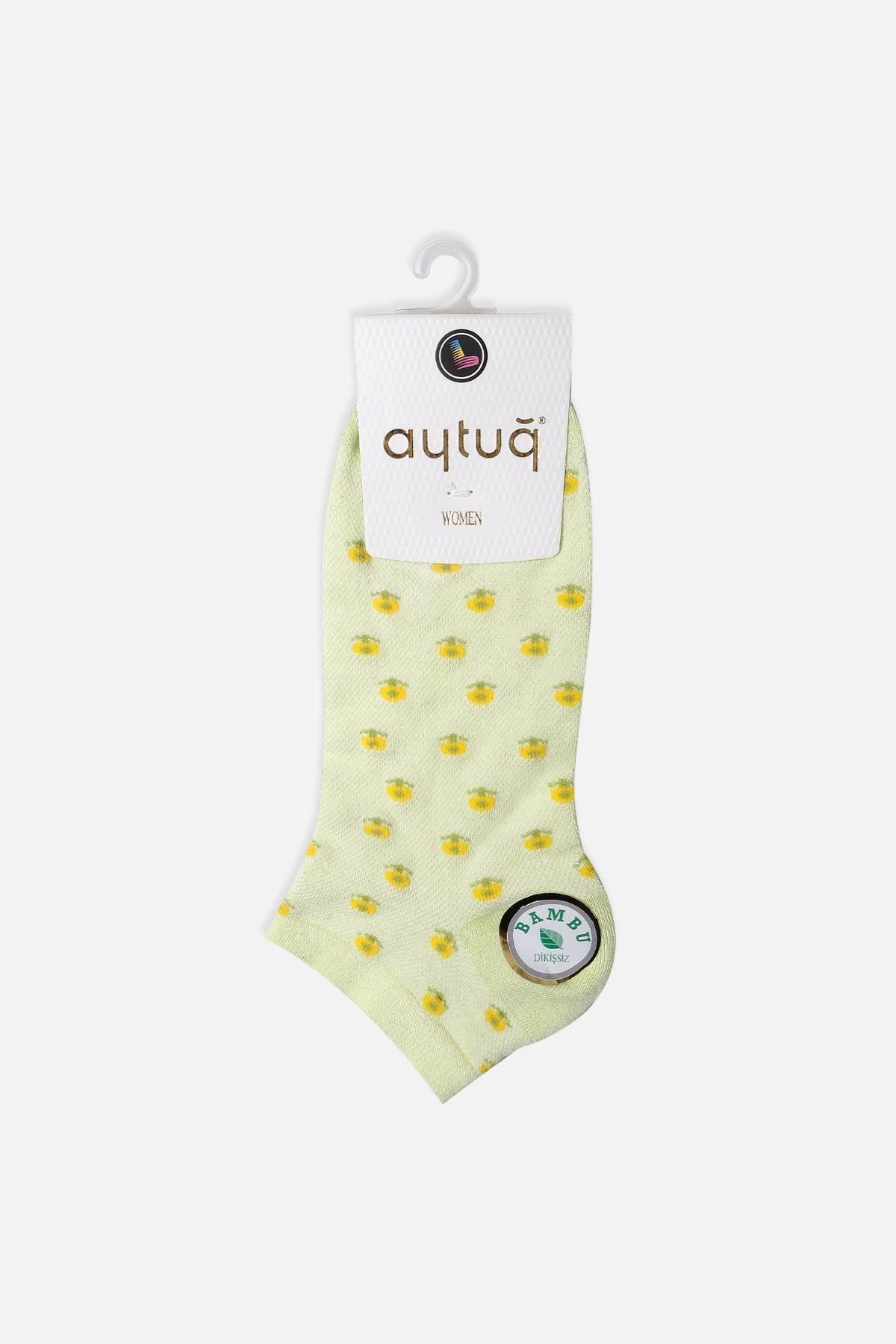 Aytuğ Kadın Bambu Tekli Lime Patik Çorap A 34272 L