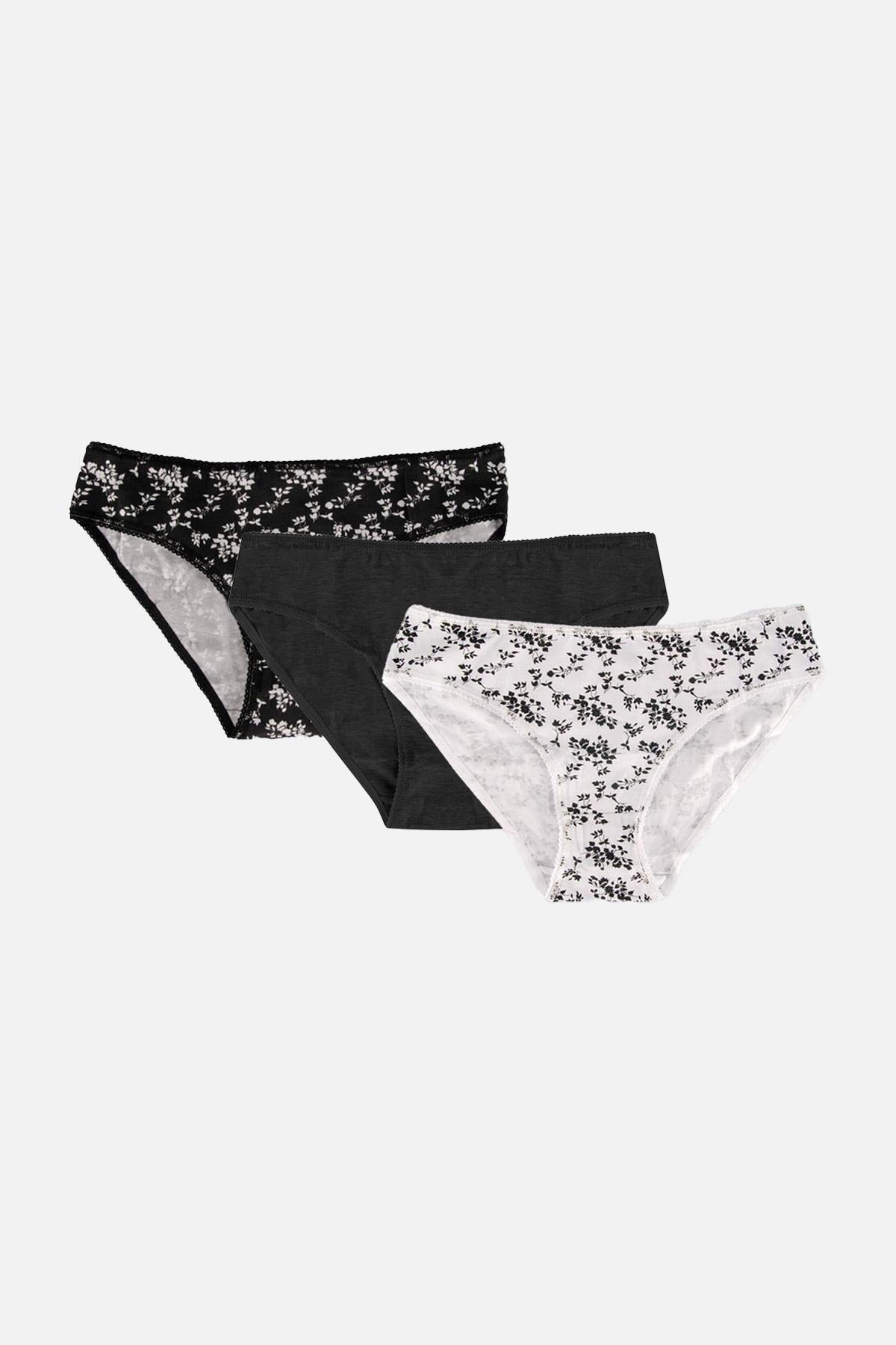 Aytuğ Kadın Pamuklu Orta Kalın Baskılı 3lü Slip Külot