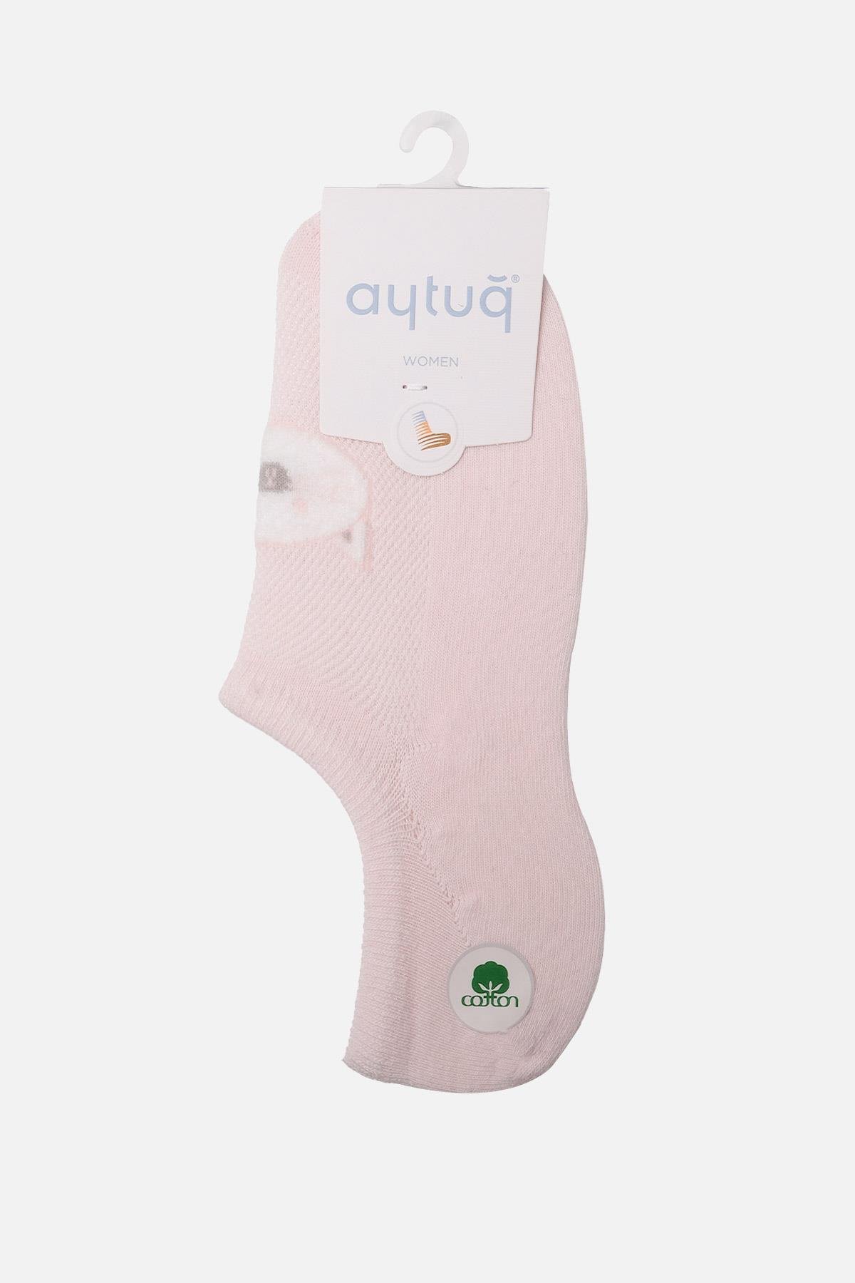 Aytuğ Kadın Pamuklu Tekli Pembe Babet Çorap A 31351 P