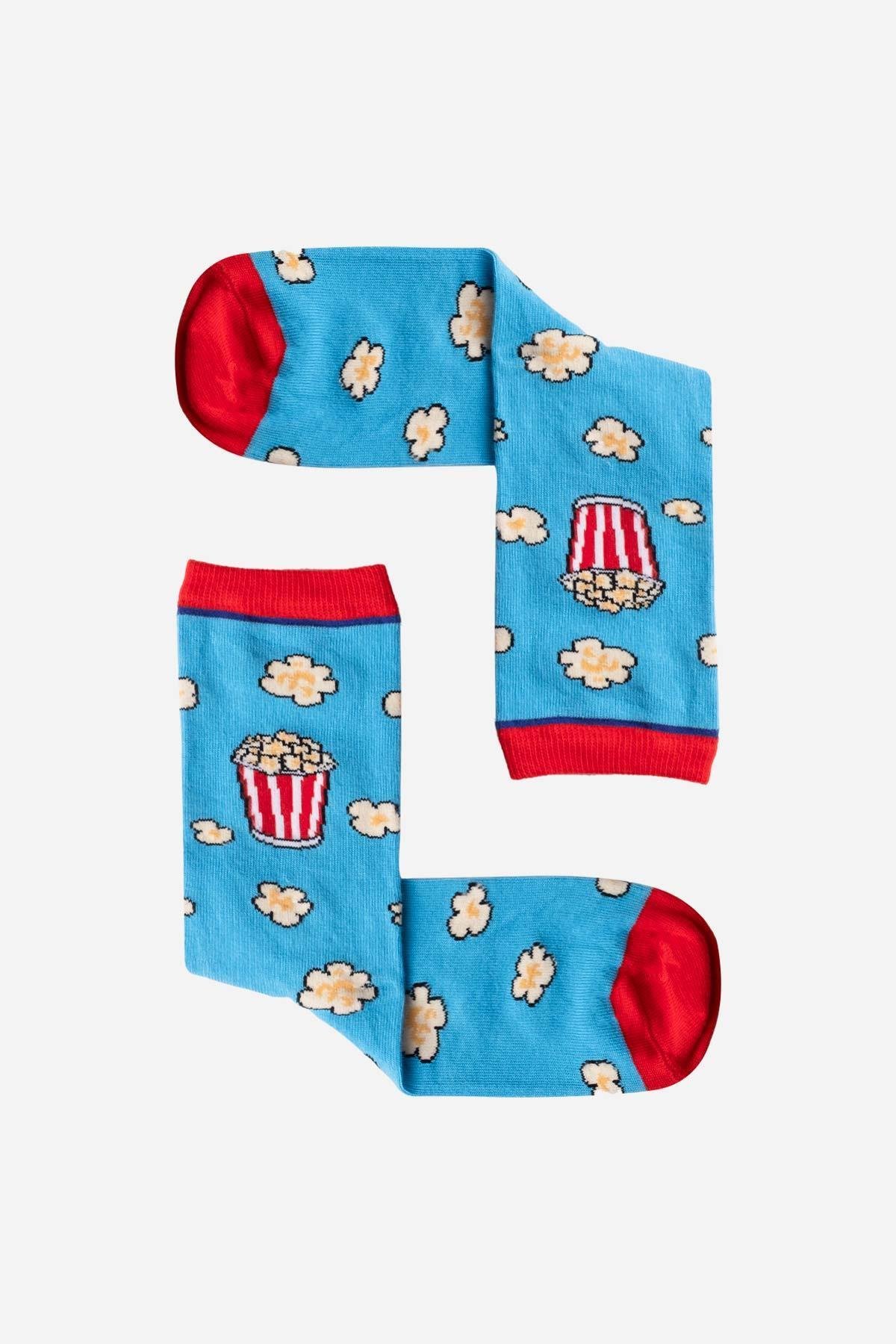 Aytuğ Kadın Pamuklu Tekli Popcorn Desenli Eğlenceli Soket Çorabı