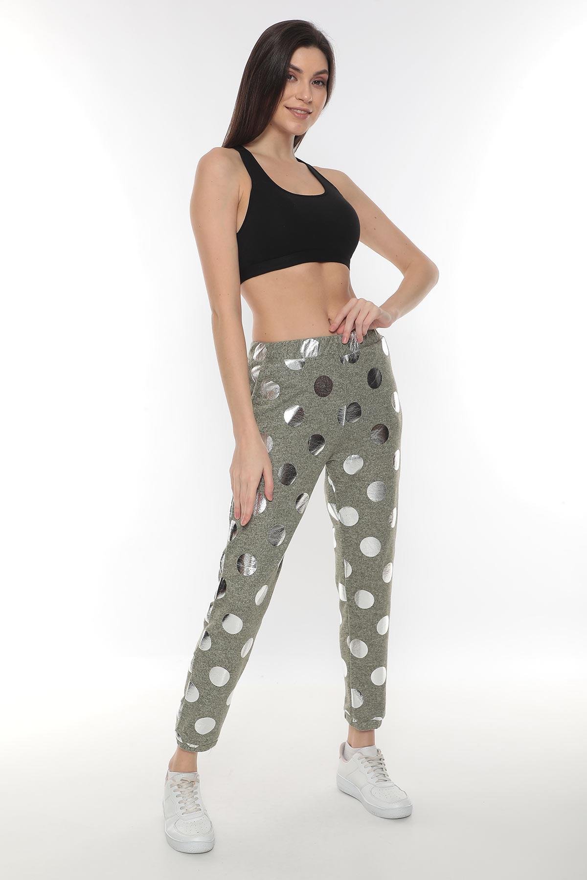 Aytuğ Kadın Puantiyeli Yeşil Pijama Altı   SS PPIJ Y