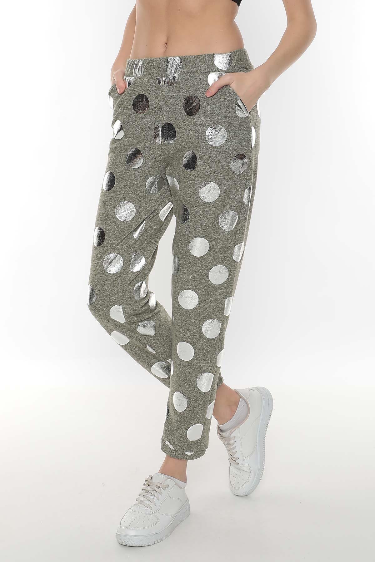 Aytuğ Kadın Puantiyeli Yeşil Pijama Altı   SS PPIJ Y