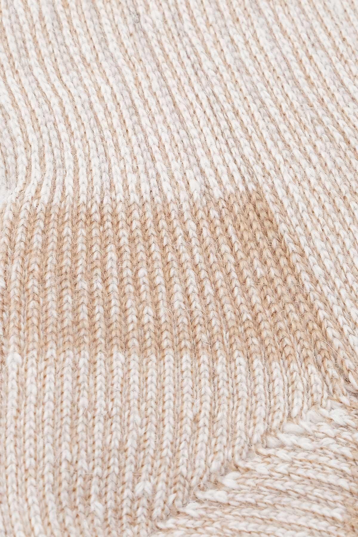 Aytuğ Unisex Alpaka Yünü Havlu Kışlık Ekru/Bej Soket Çorap   A 6006