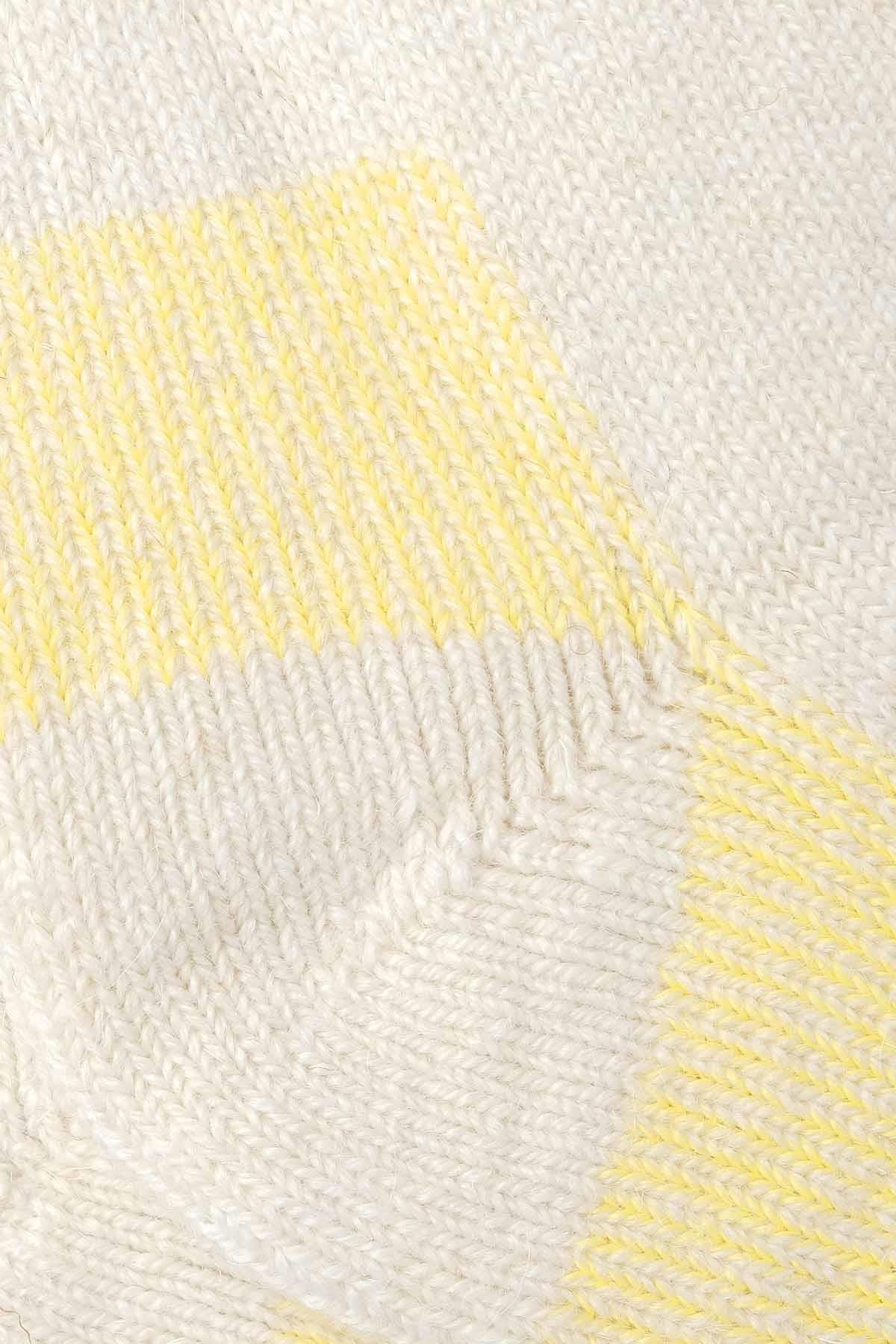 Aytuğ Unisex Alpaka Yünü Havlu Kışlık Ekru/Sarı Soket Çorap   A 6005 ES
