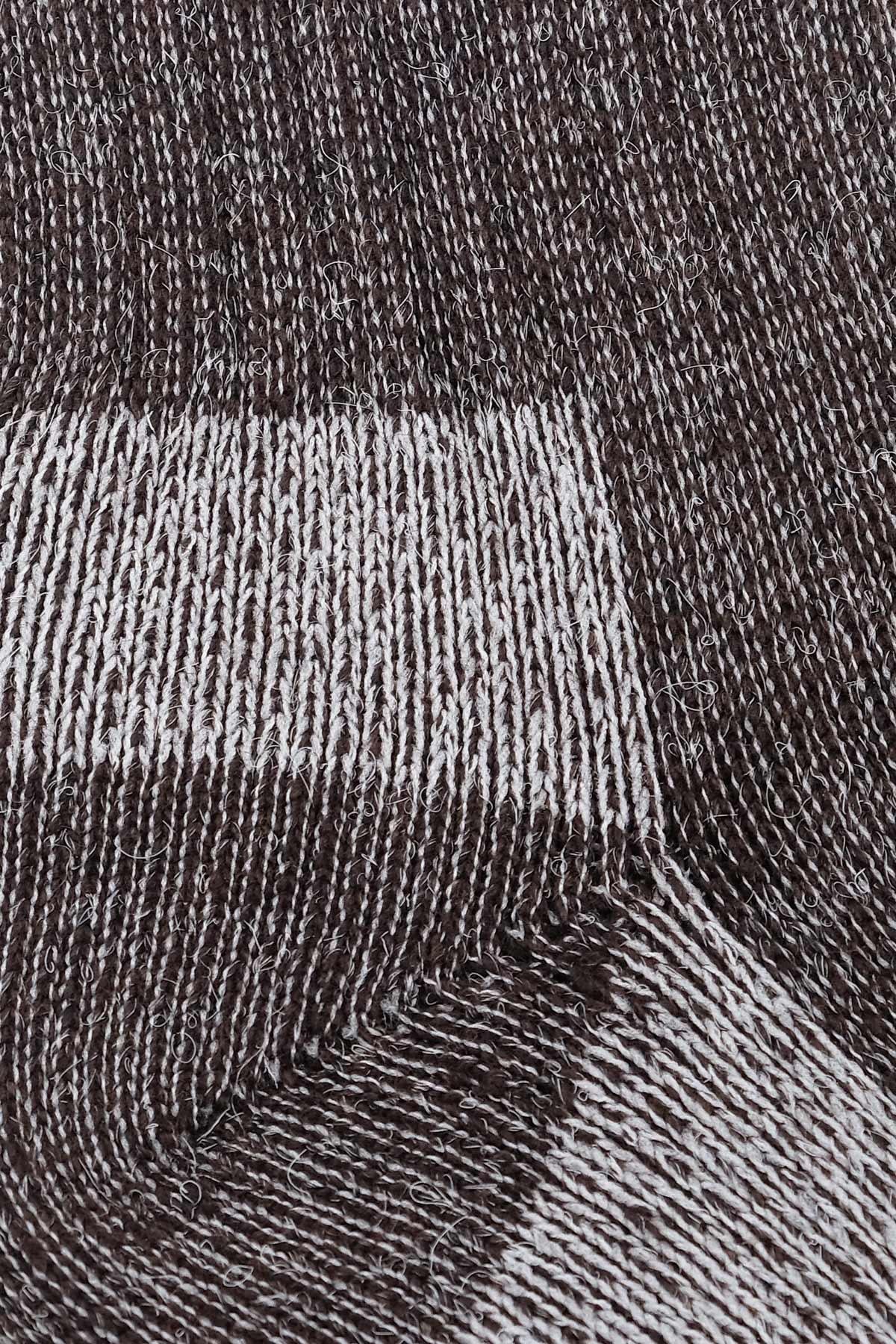 Aytuğ Unisex Alpaka Yünü Havlu Kışlık Kahve/Ekru Soket Çorap - A-6006