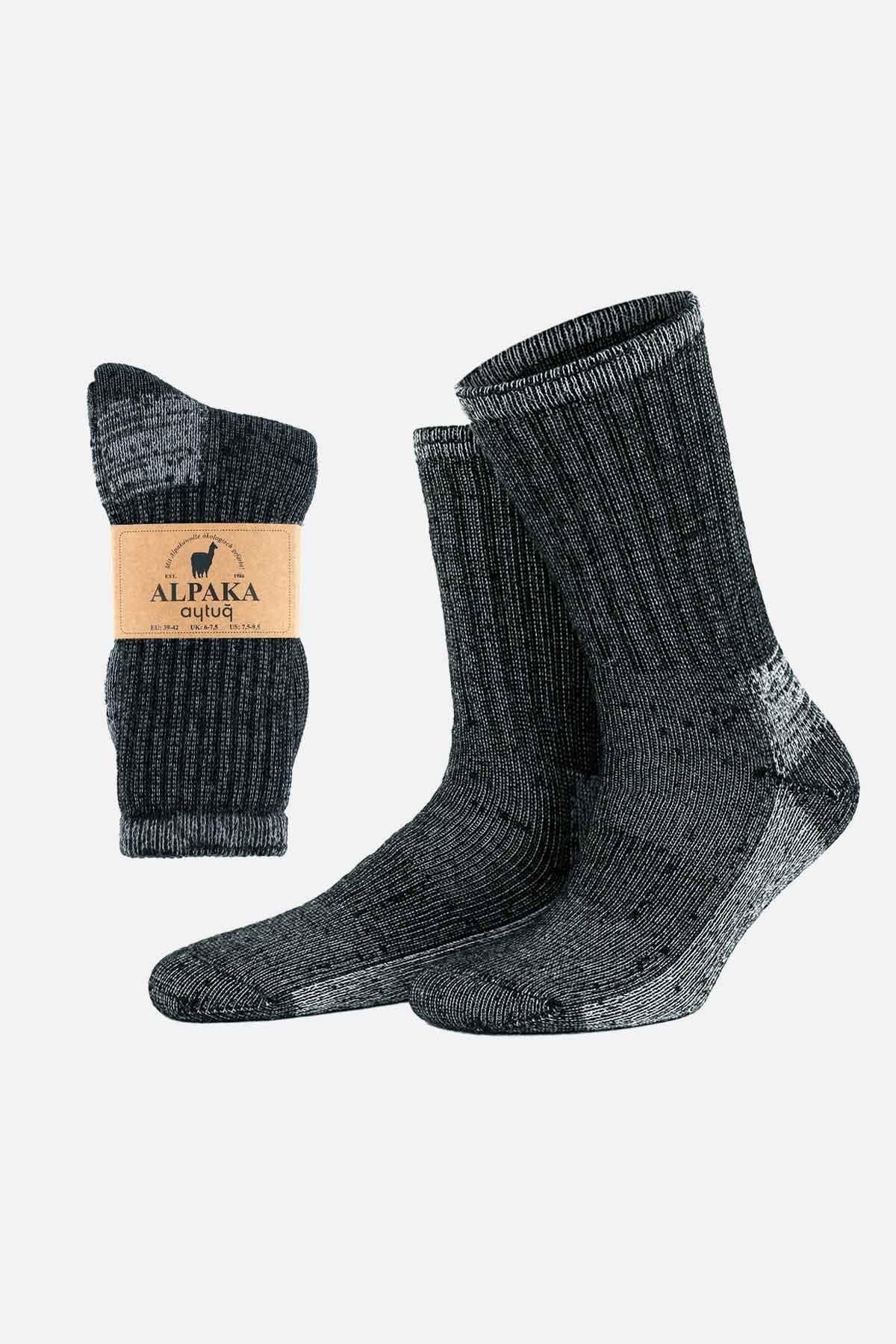 Aytuğ Unisex Alpaka Yünü Havlu Kışlık Soket Çorap