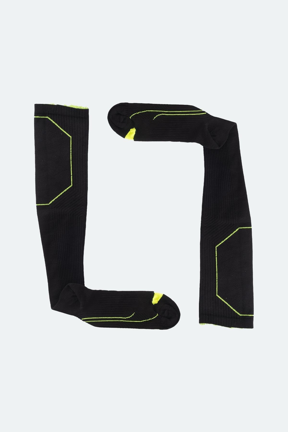 Aytuğ Unisex Sıkılaştırıcı Diz Üstü Siyah Koşu Ve Spor Çorabı