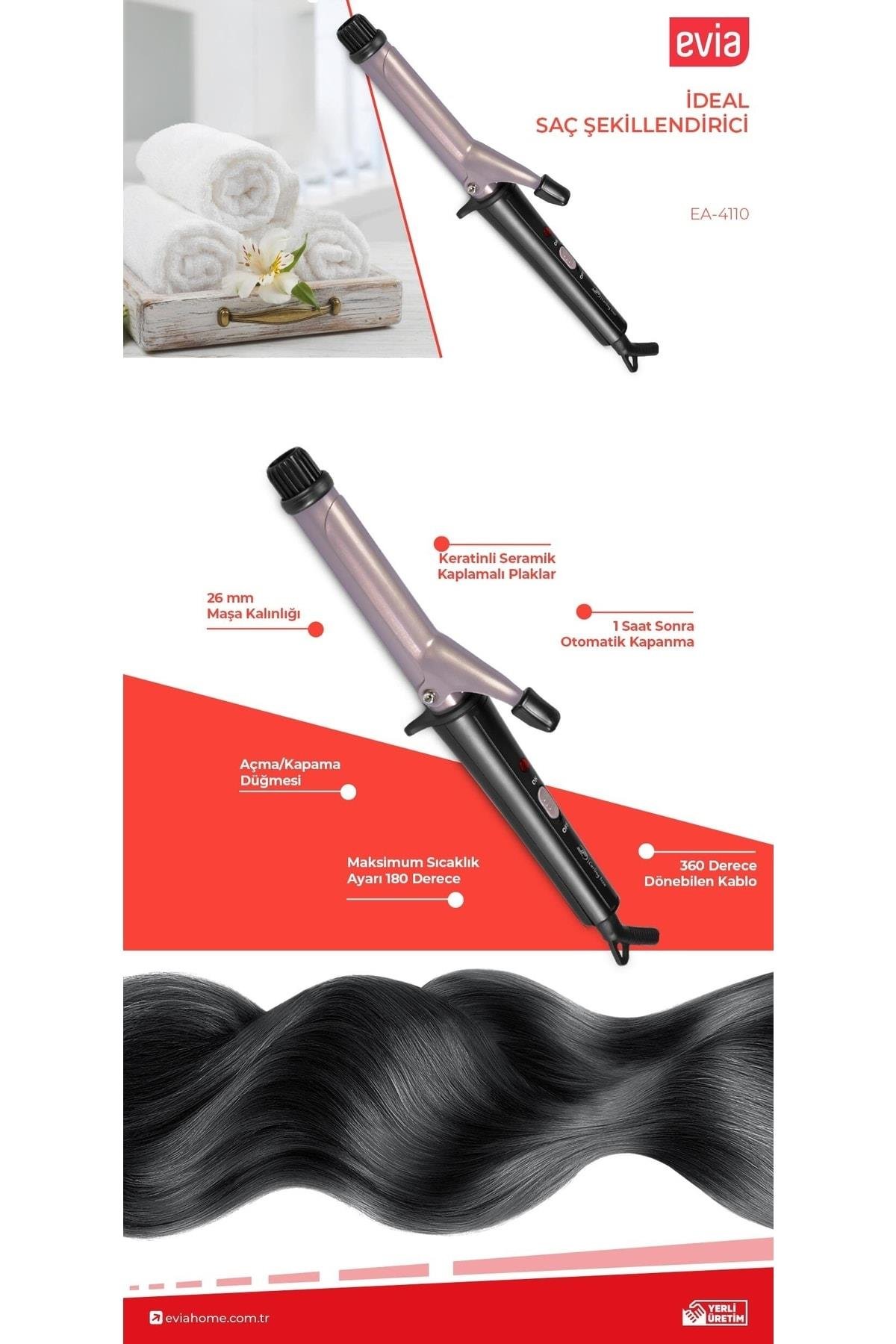 Evia İdeal Keratin Seramik Plakalı Saç Şekillendirici Maşa