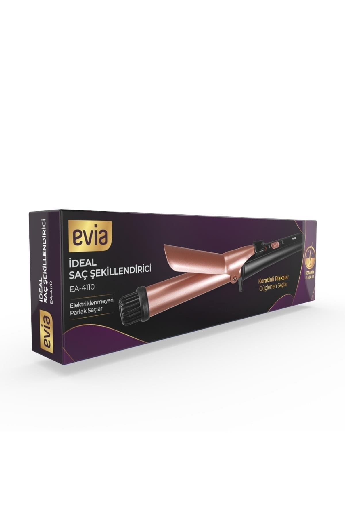 Ideal Keratin Seramik Plakalı 360 Derece Dönebilir Kablo Saç Şekillendirici Maşa