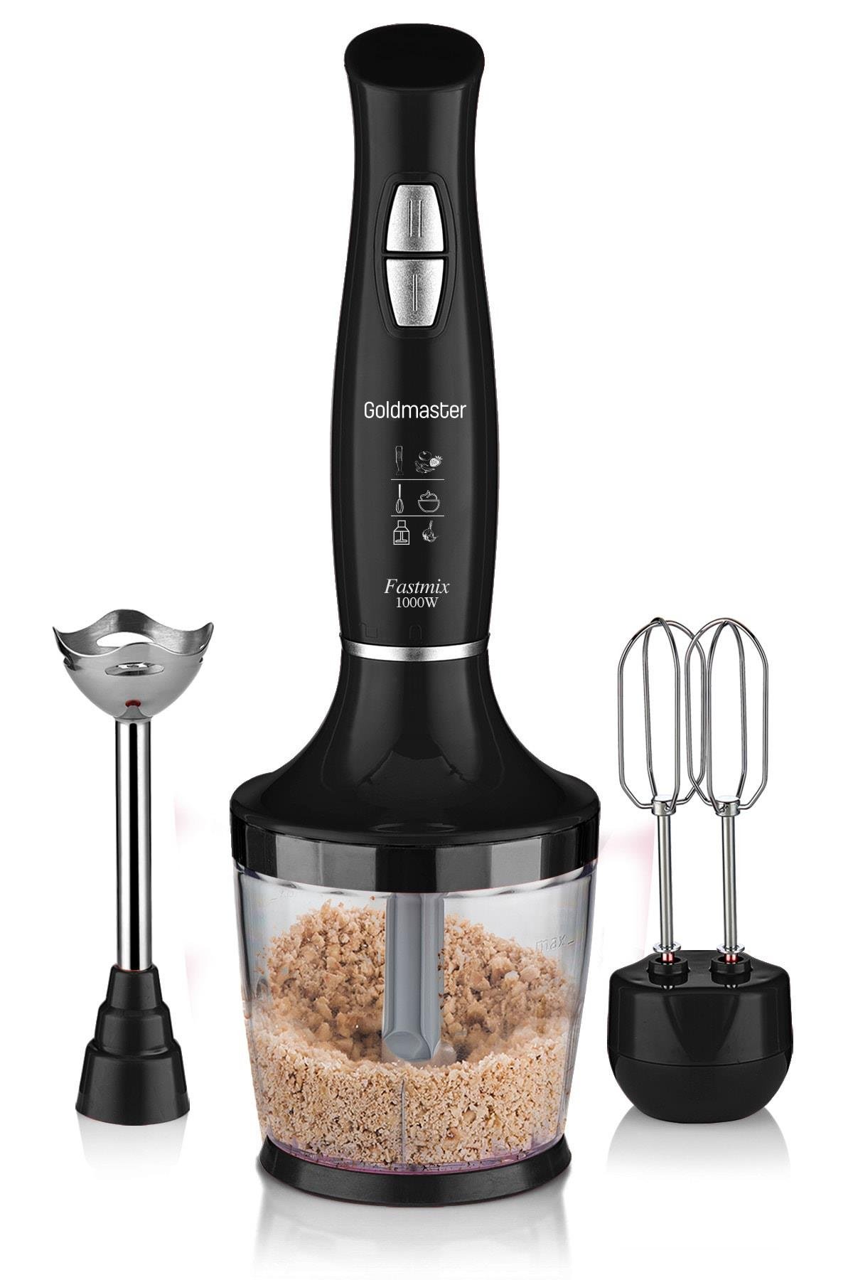 Goldmaster Fastmix Siyah Sessiz Hız Ayarlı 3 In 1 Blender Seti