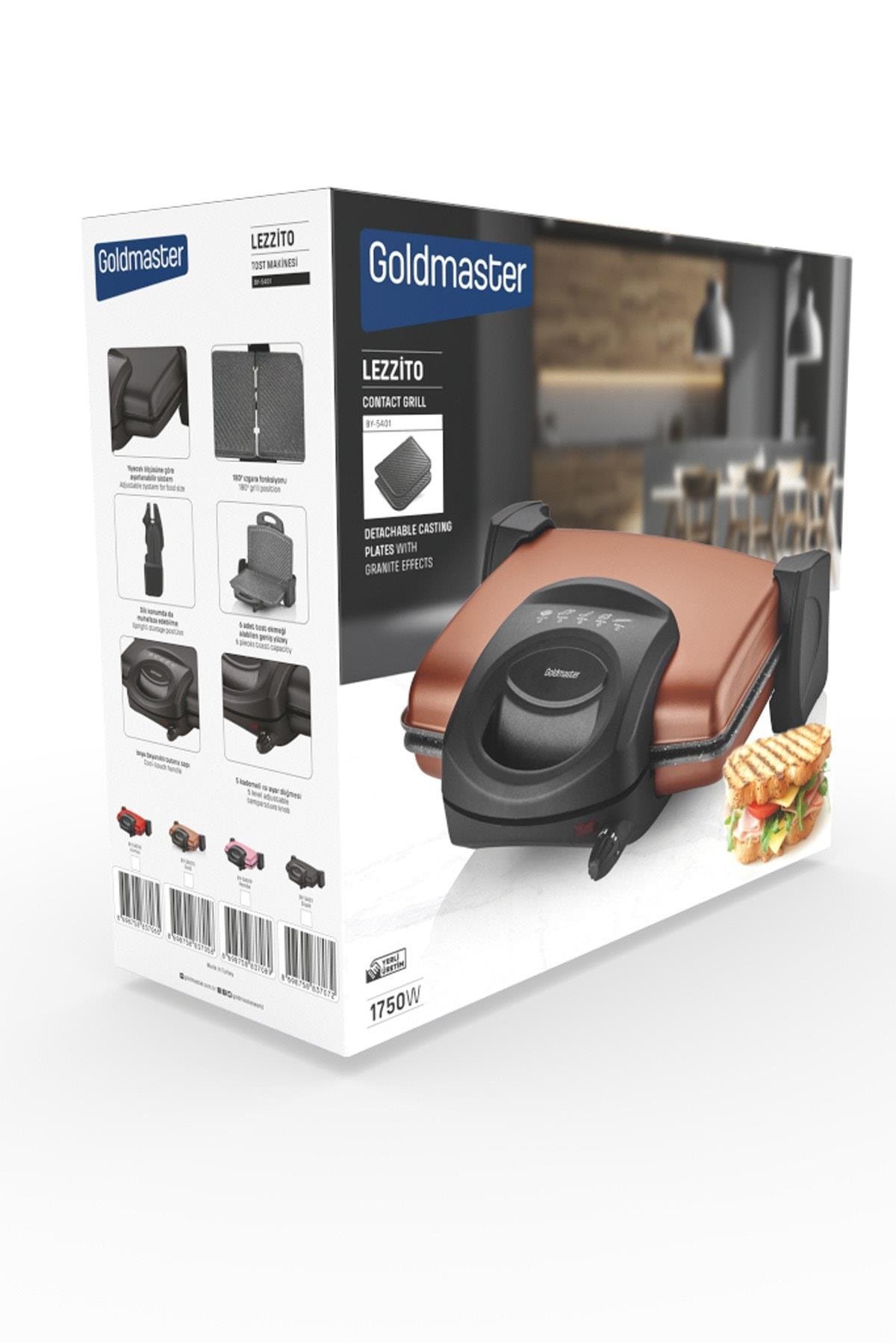 Goldmaster Lezzito Gold 1750 Watt Granit Tost Ve Izgara Makinesi