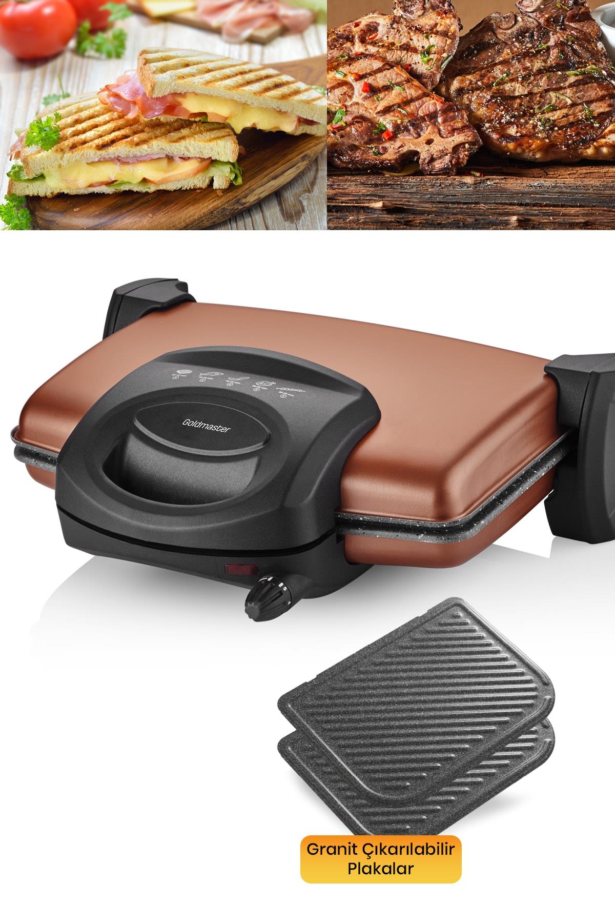 Goldmaster Lezzito Gold 1750 Watt Granit Tost Ve Izgara Makinesi
