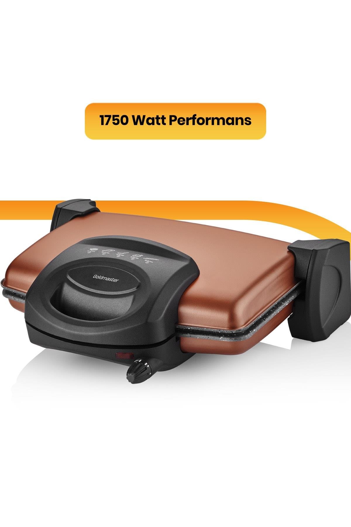 Goldmaster Lezzito Gold 1750 Watt Granit Tost Ve Izgara Makinesi