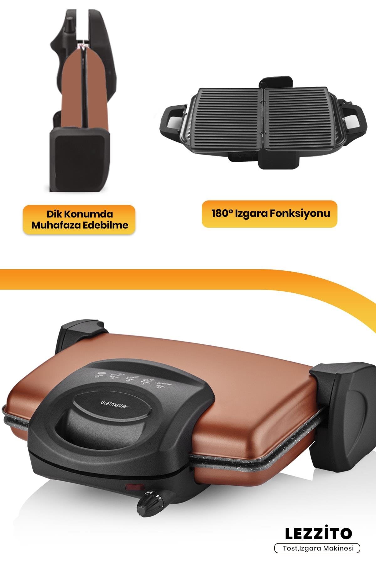 Goldmaster Lezzito Gold 1750 Watt Granit Tost Ve Izgara Makinesi