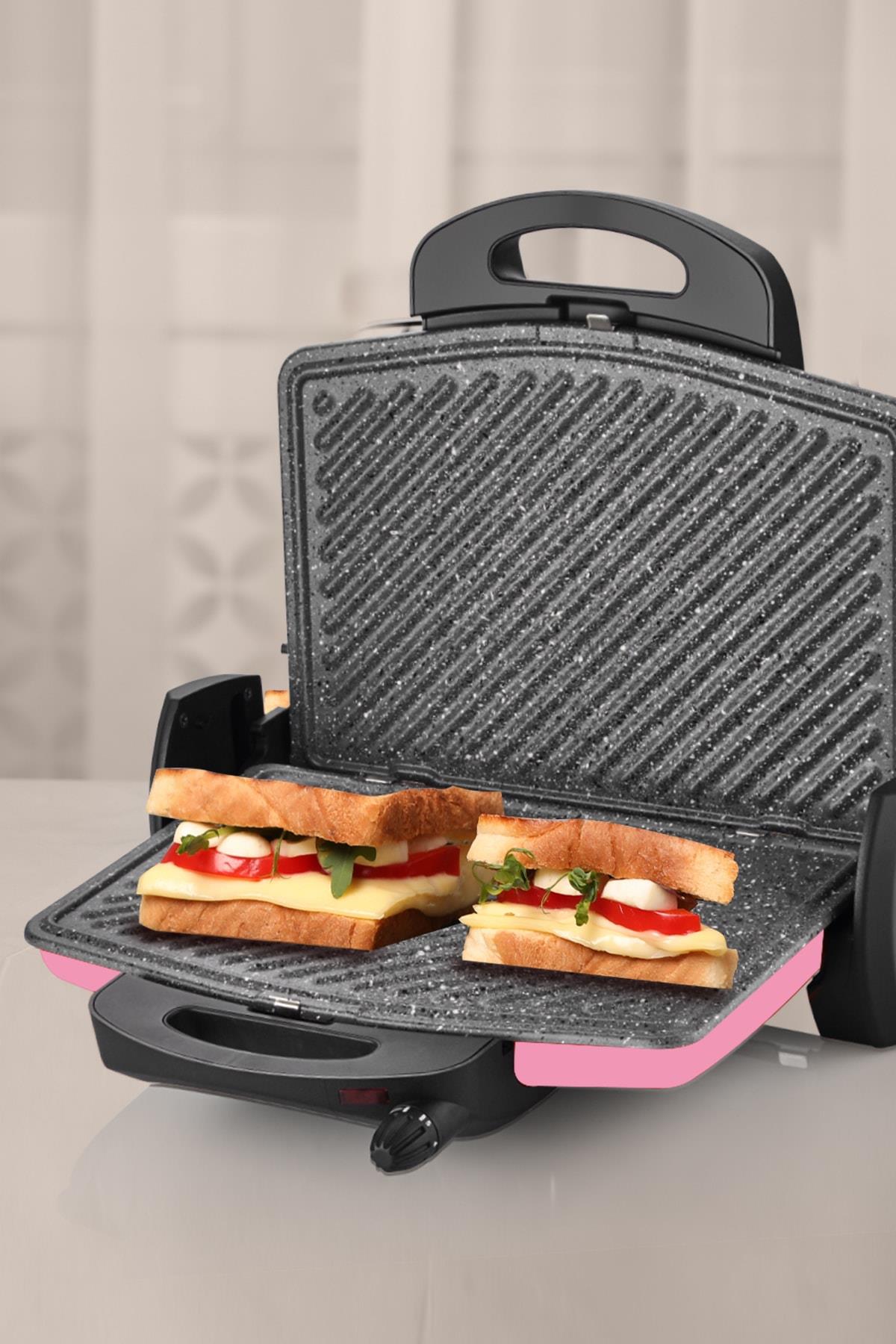 Goldmaster Lezzito Pembe 1750 Watt Granit Tost Ve Izgara Makinesi