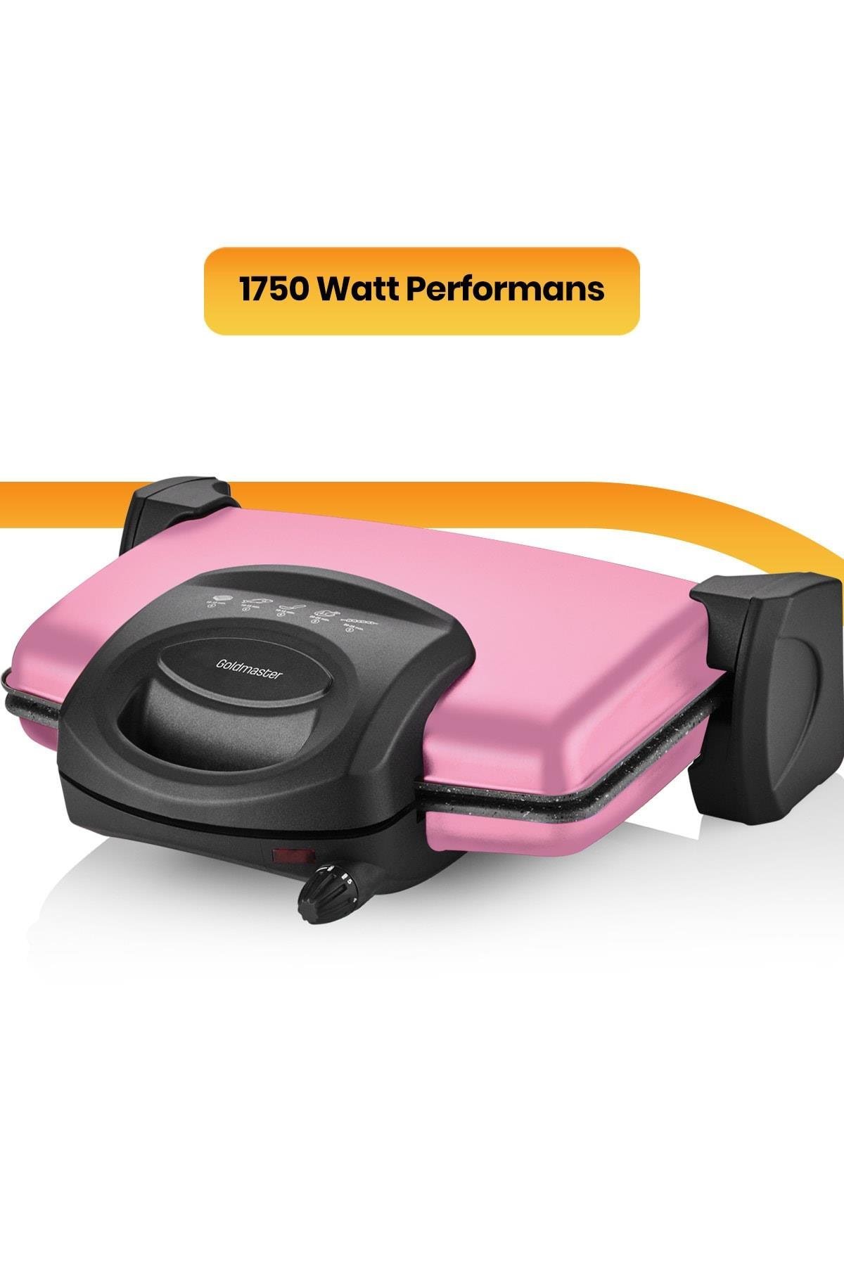 Goldmaster Lezzito Pembe 1750 Watt Granit Tost Ve Izgara Makinesi