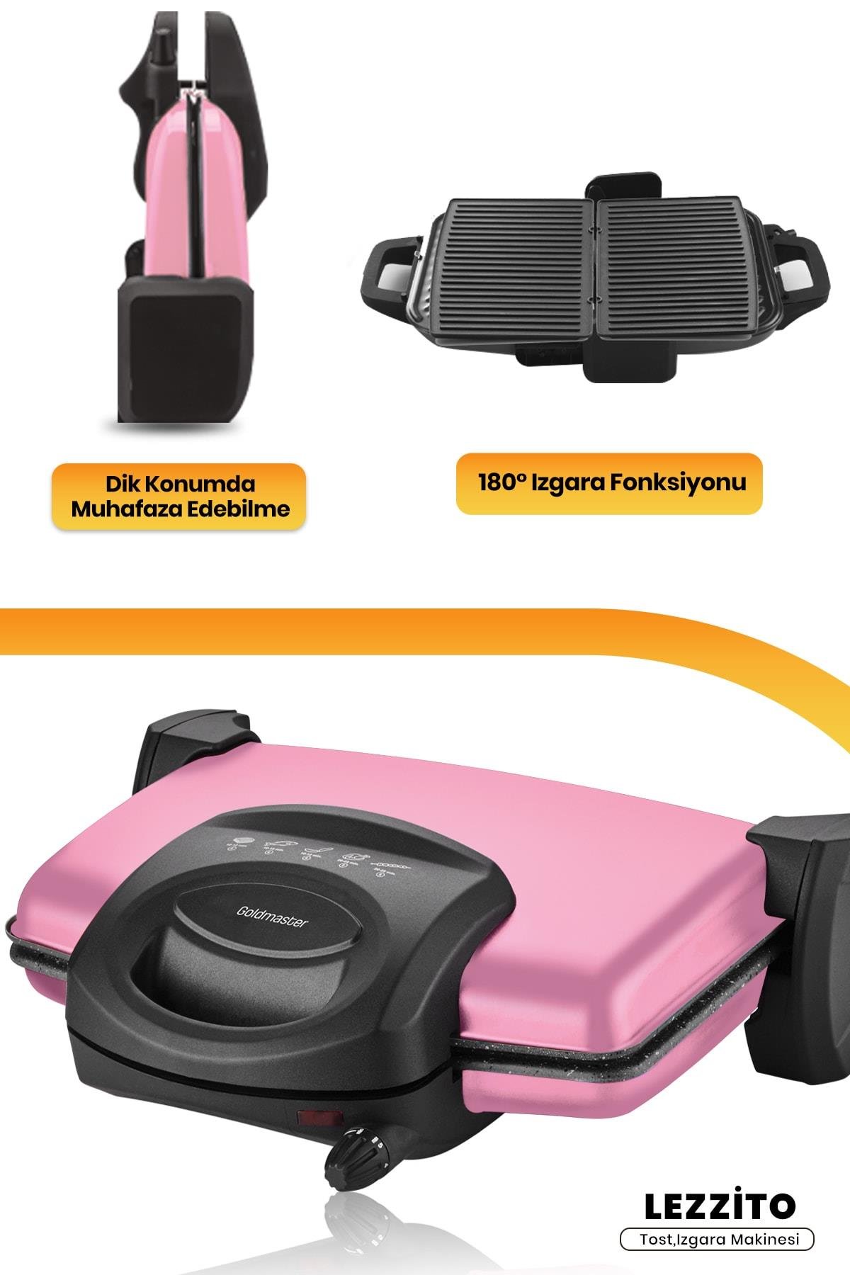 Goldmaster Lezzito Pembe 1750 Watt Granit Tost Ve Izgara Makinesi