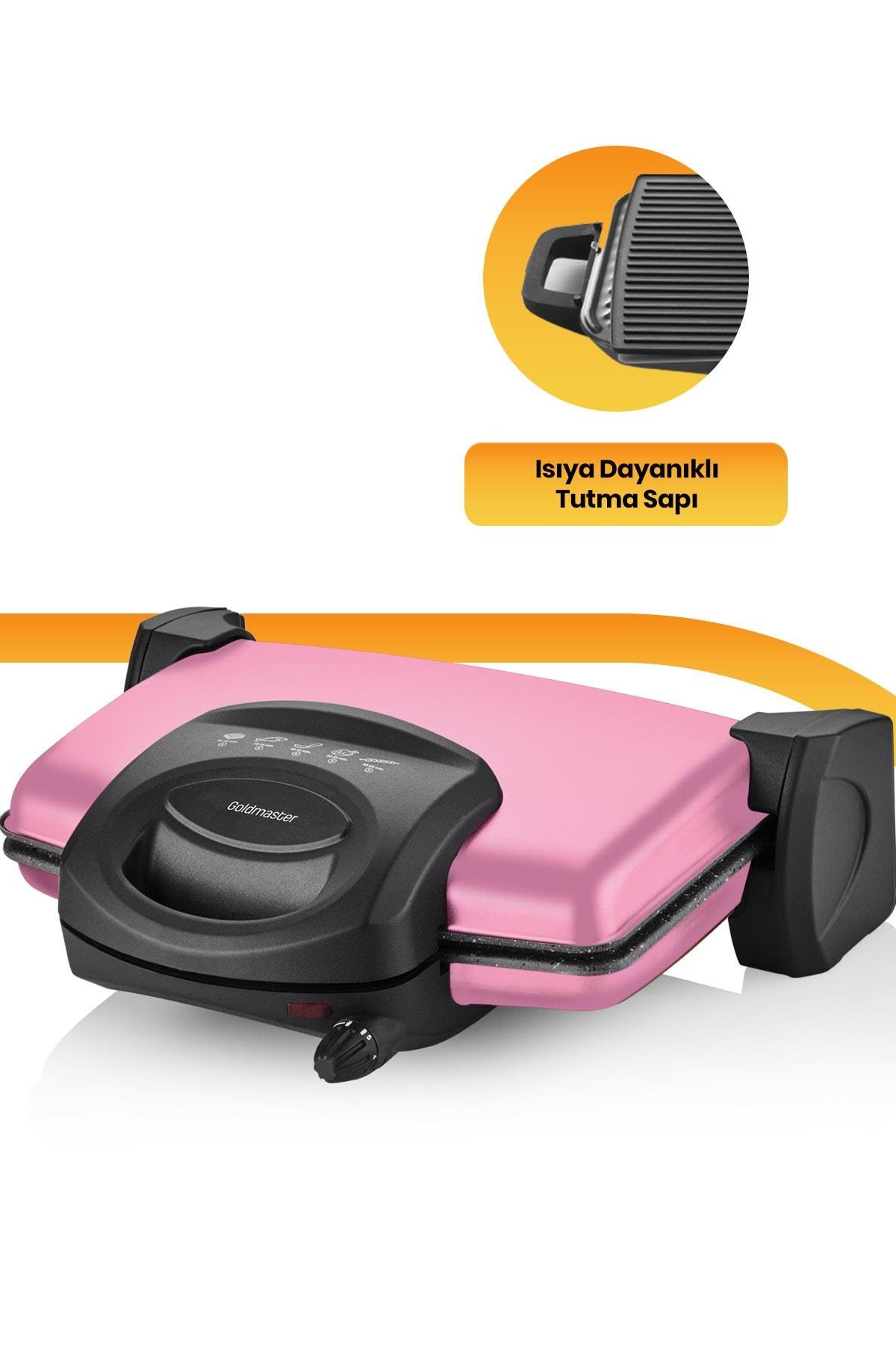 Goldmaster Lezzito Pembe 1750 Watt Granit Tost Ve Izgara Makinesi