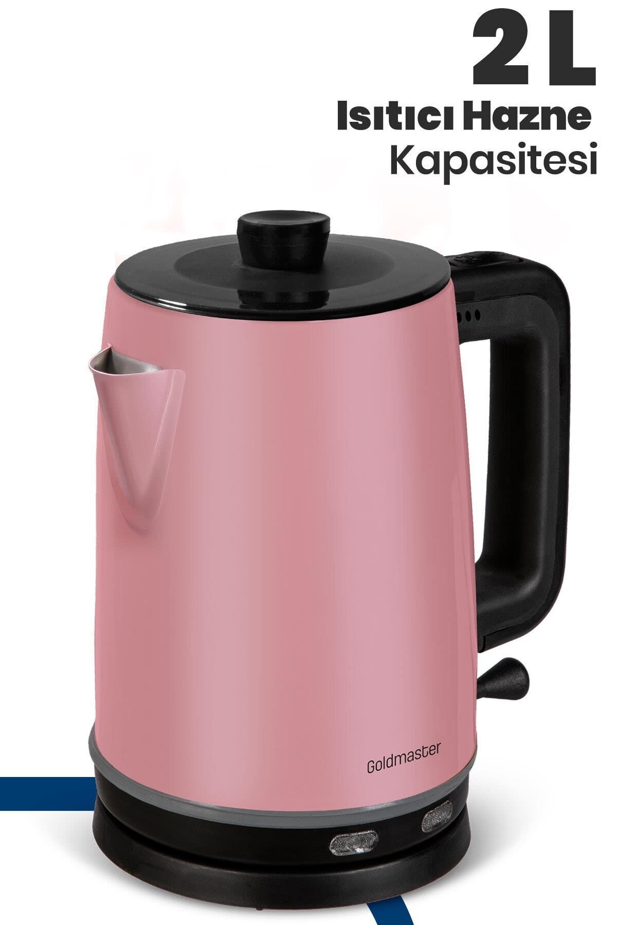Goldmaster Sedef Pembe Paslanmaz Çay Makinesi Ve Su Isıtıcısı