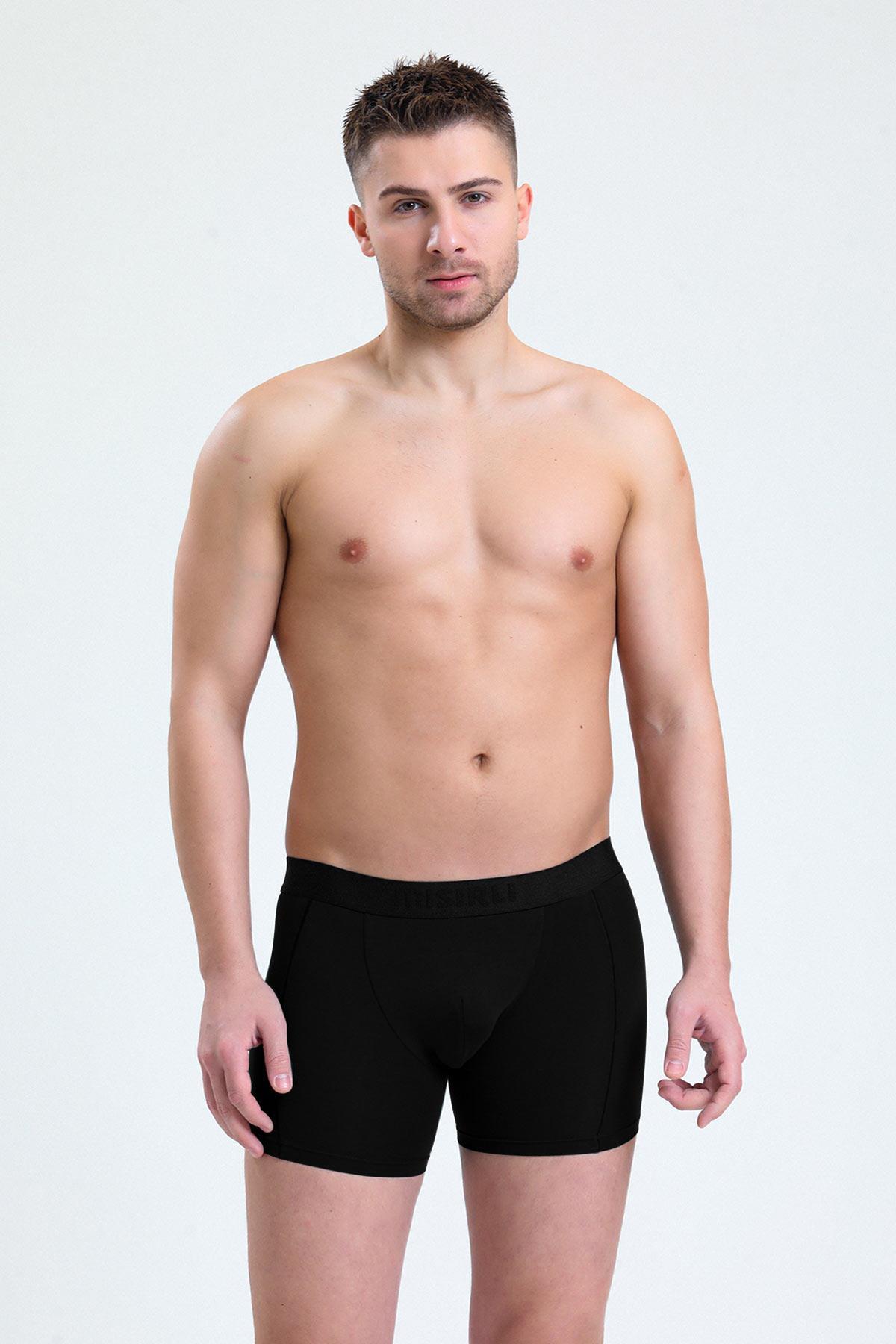 Mısırlı Erkek Bambu 2'li Siyah/Siyah Boxer M BXR SS 5