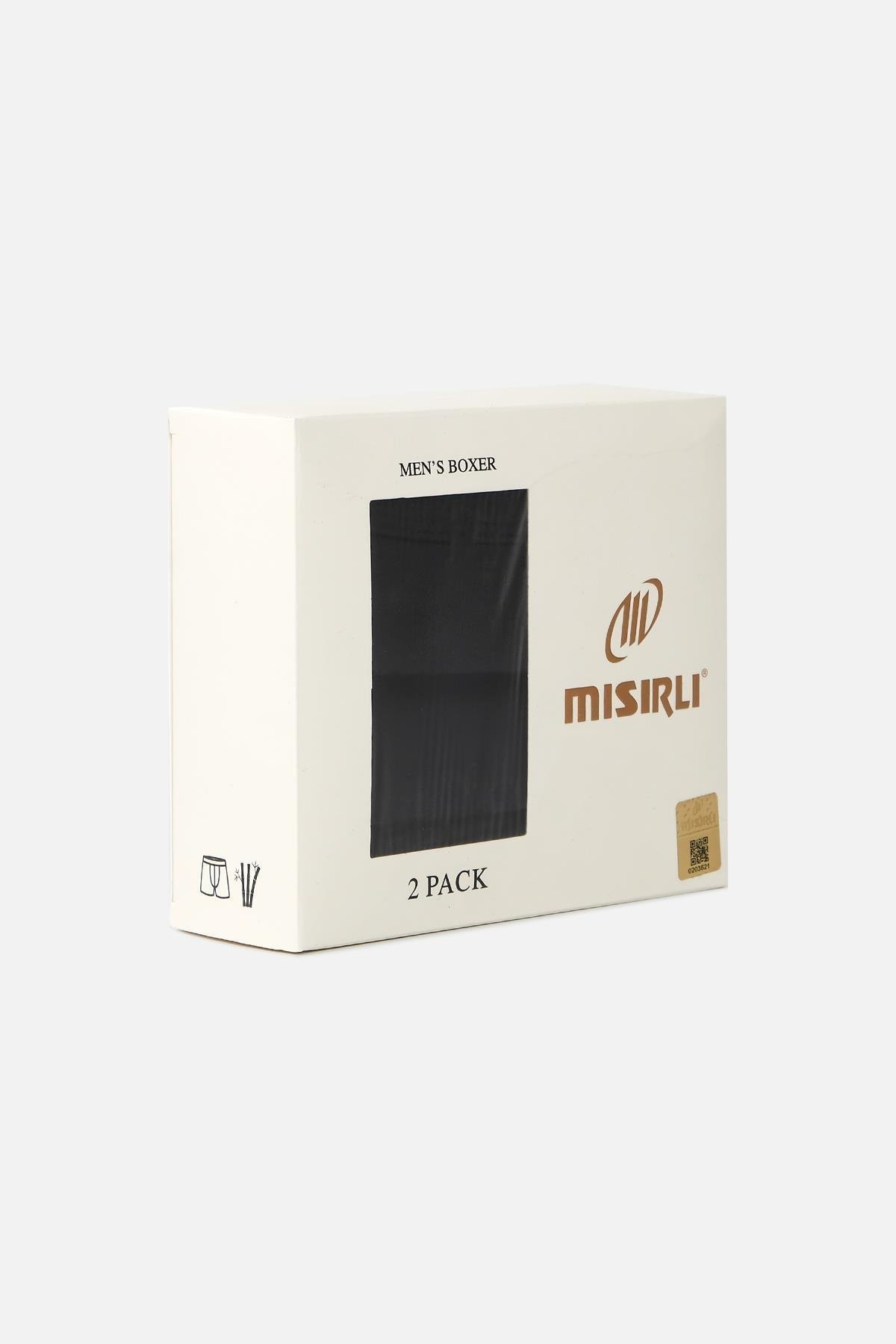 Mısırlı Erkek Bambu 2'li Siyah/Siyah Boxer M BXR SS 5