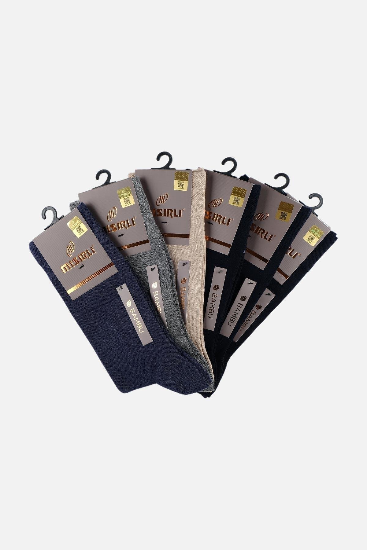 Mısırlı Erkek Bambu 6 Çift Çok Renkli Yazlık Soket Çorap M 62050 AS
