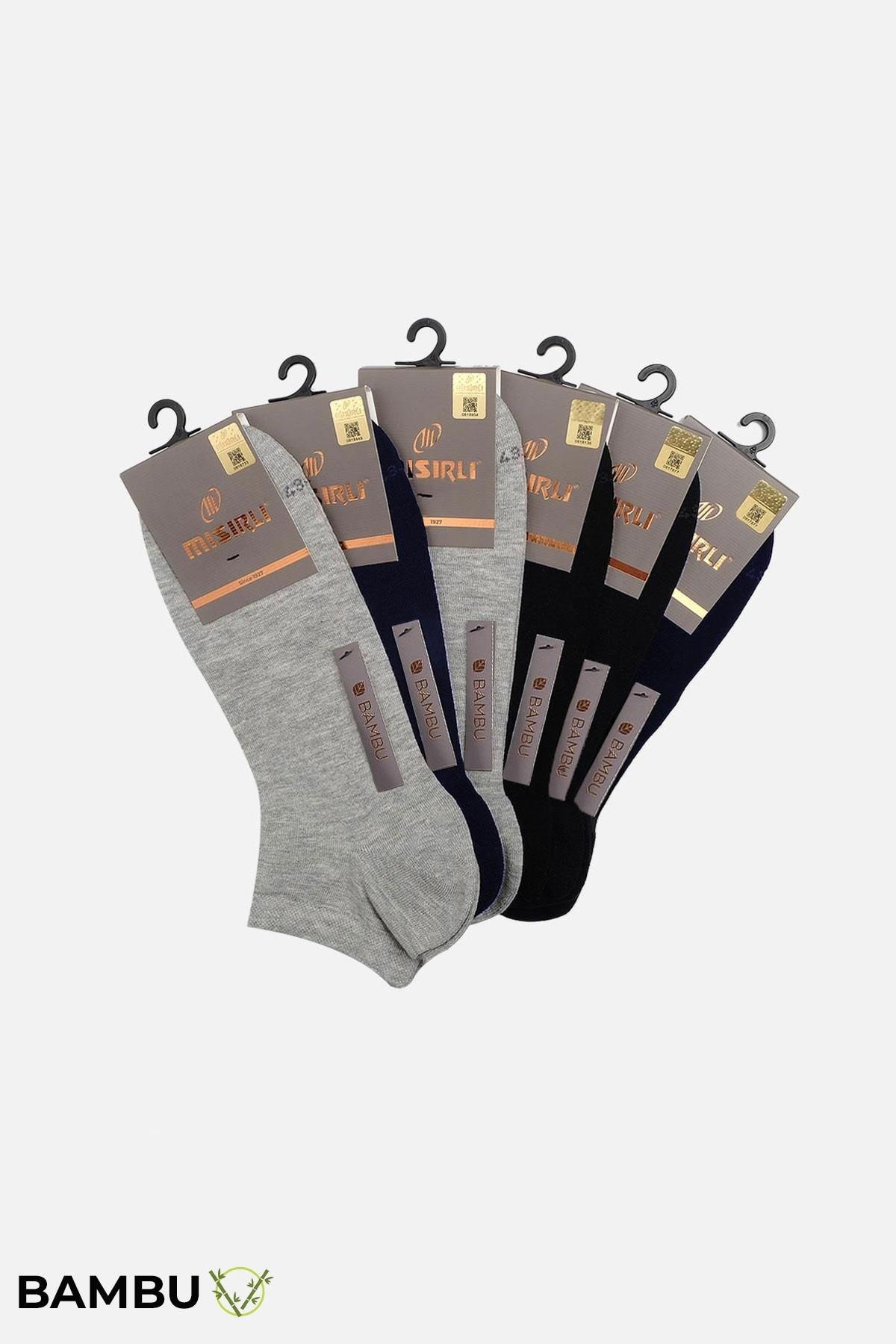 Mısırlı Erkek BAMBU 6 Çift Çok Renkli Yazlık Patik Çorap M 62203 AS