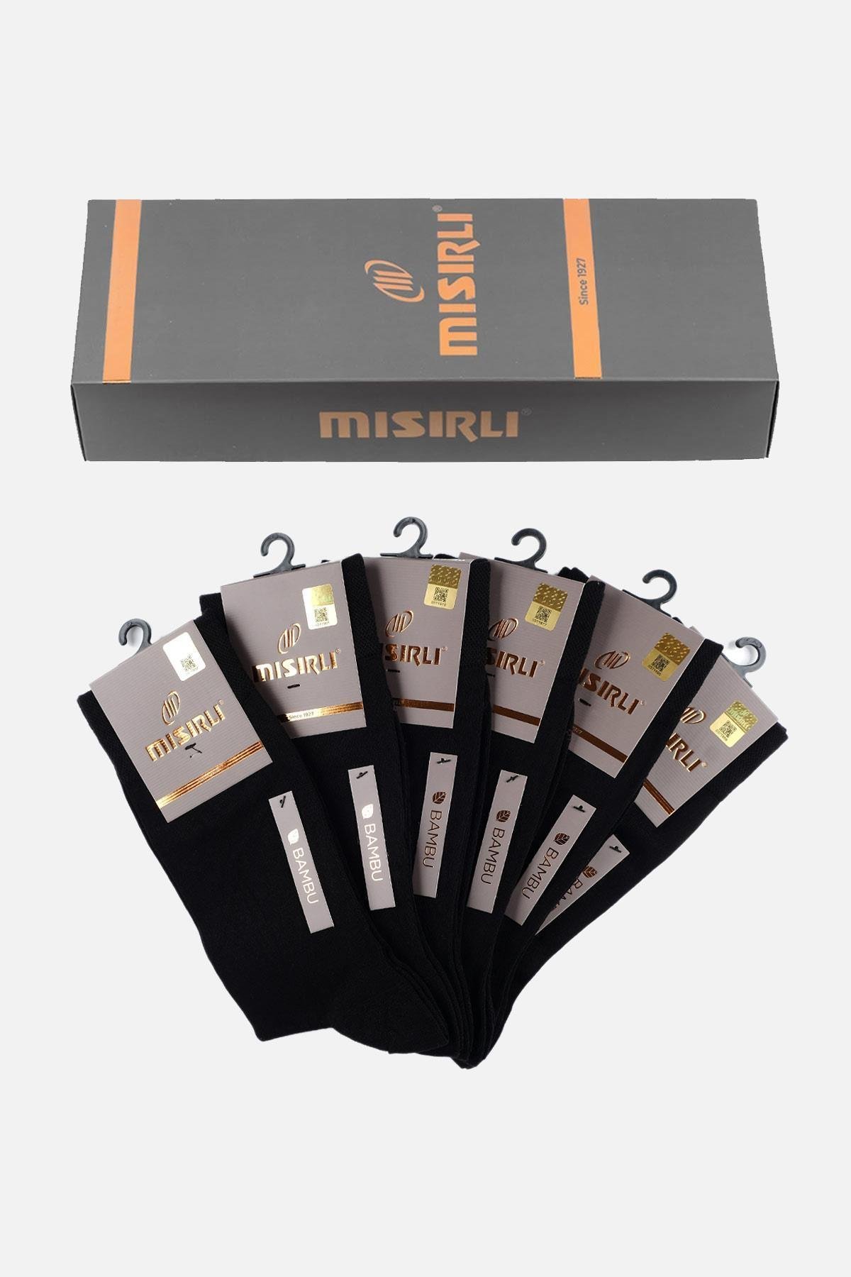 Mısırlı Erkek Bambu 6 Çift Siyah Yazlık Soket Çorap M 62050 KS