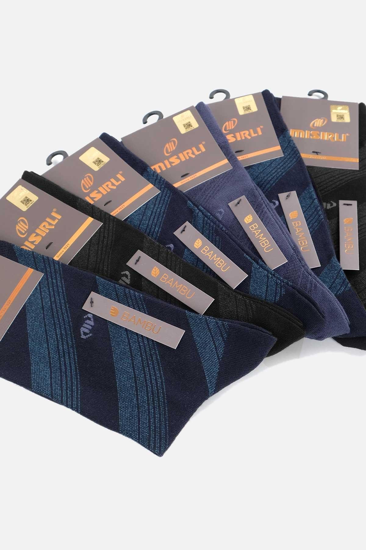 Mısırlı Erkek Bambu Kutulu 6 Çift Asorti Soket Çorap - M-62004-AS