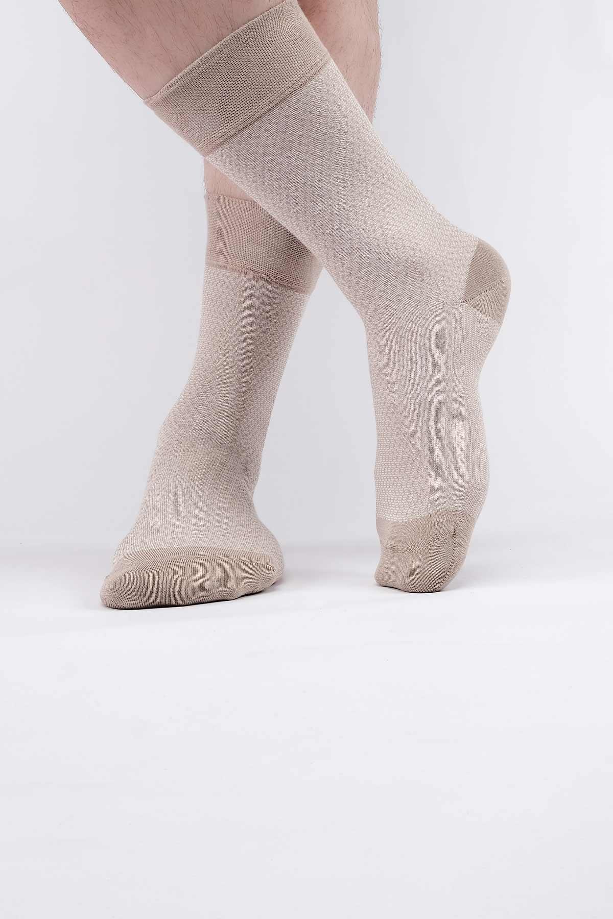 Mısırlı Erkek Bambu Tekli Bej Yazlık Soket Çorap M 62052 B