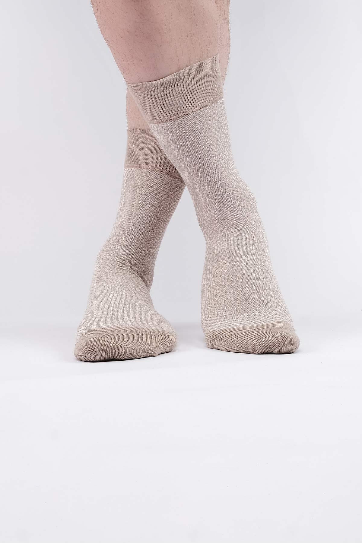 Mısırlı Erkek Bambu Tekli Bej Yazlık Soket Çorap M 62052 B