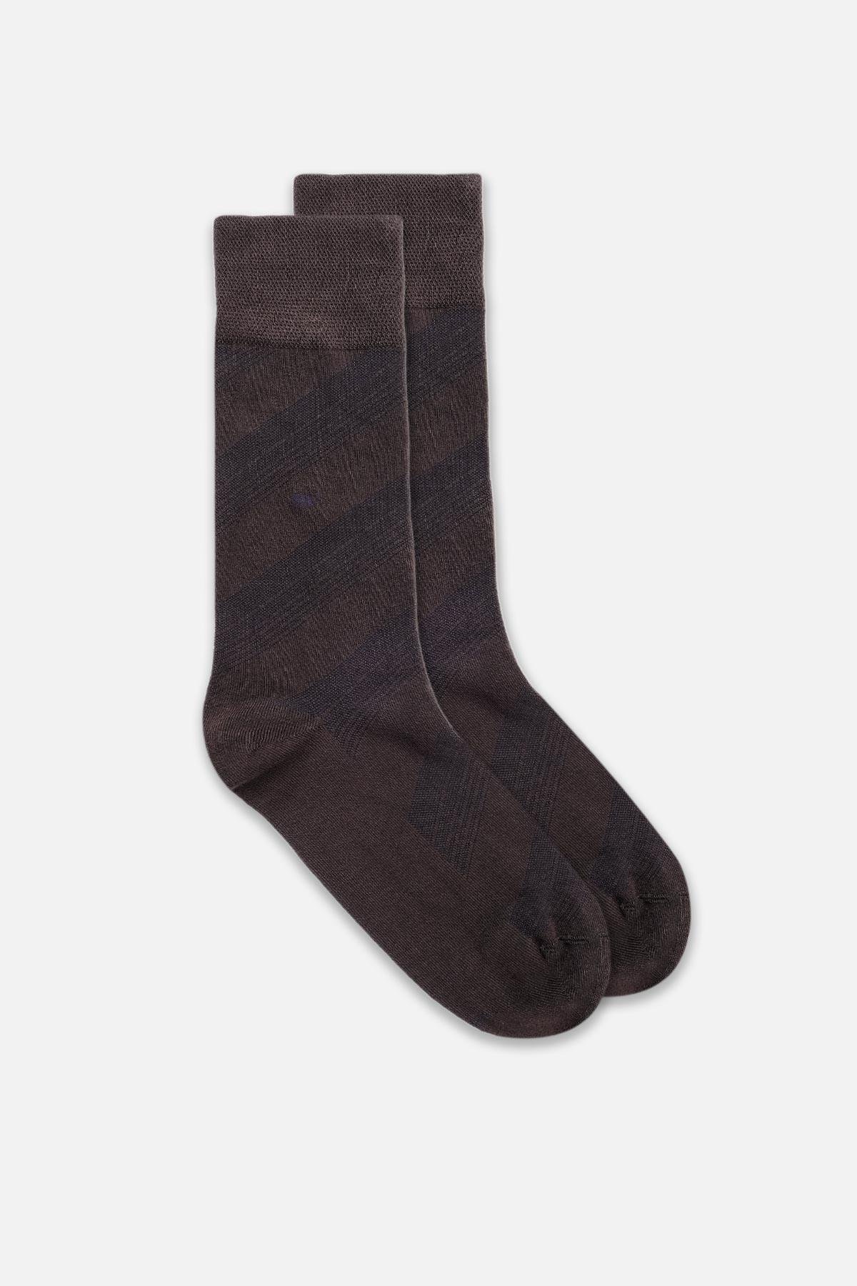 Mısırlı Erkek Bambu Tekli Kahverengi Soket Çorap M 62004 K