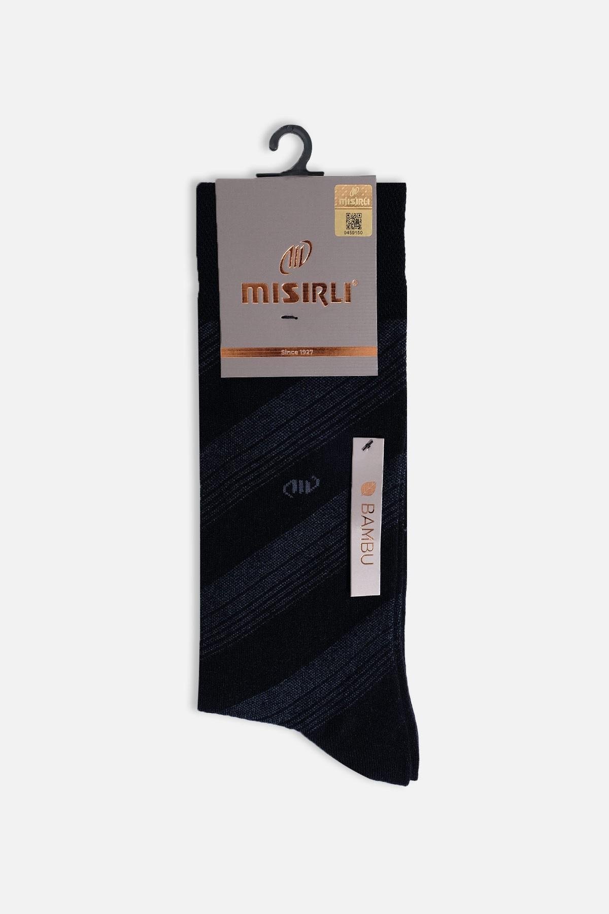 Mısırlı Erkek Bambu Tekli Lacivert Soket Çorap M 62004 L