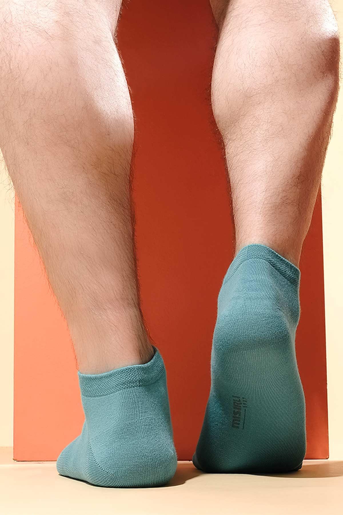 Mısırlı Erkek Bambu Tekli Pastel Mavi Yazlık Patik Çorap M 62203 PM