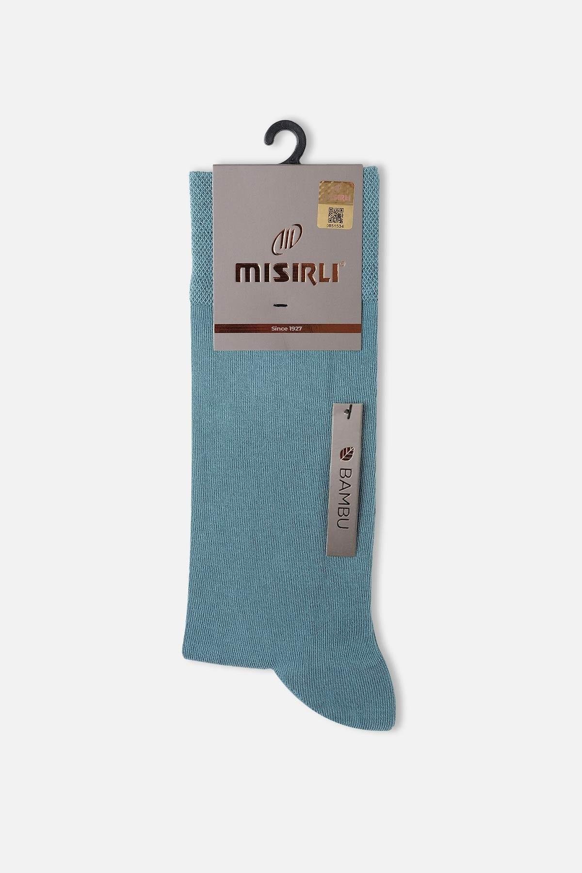 Mısırlı Erkek Bambu Tekli Pastel Mavi Soket Çorap M 62000 PM