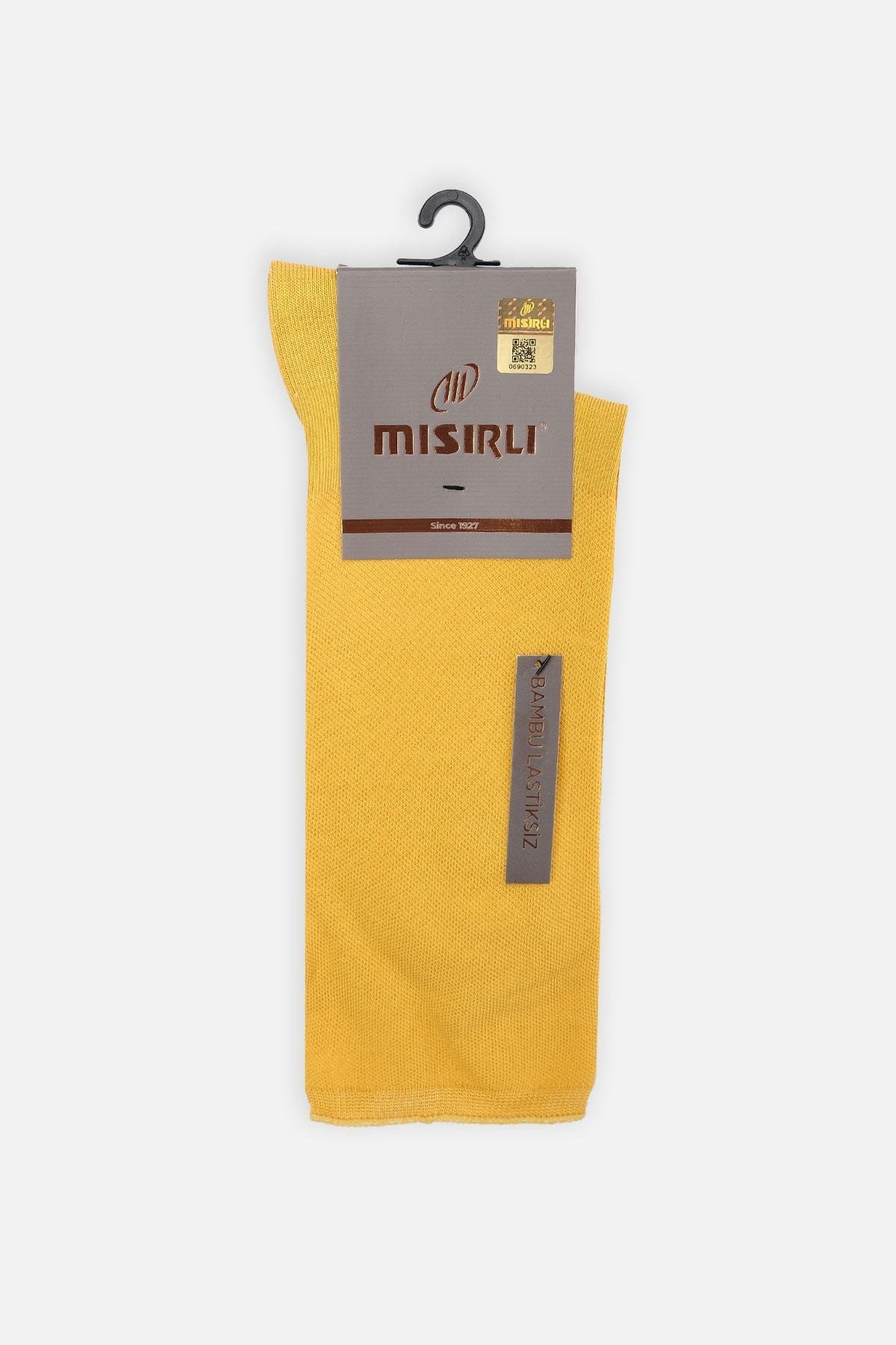 Mısırlı Erkek Bambu Tekli Sarı DiCare Lastiksiz Soket Çorap M 66400 SR