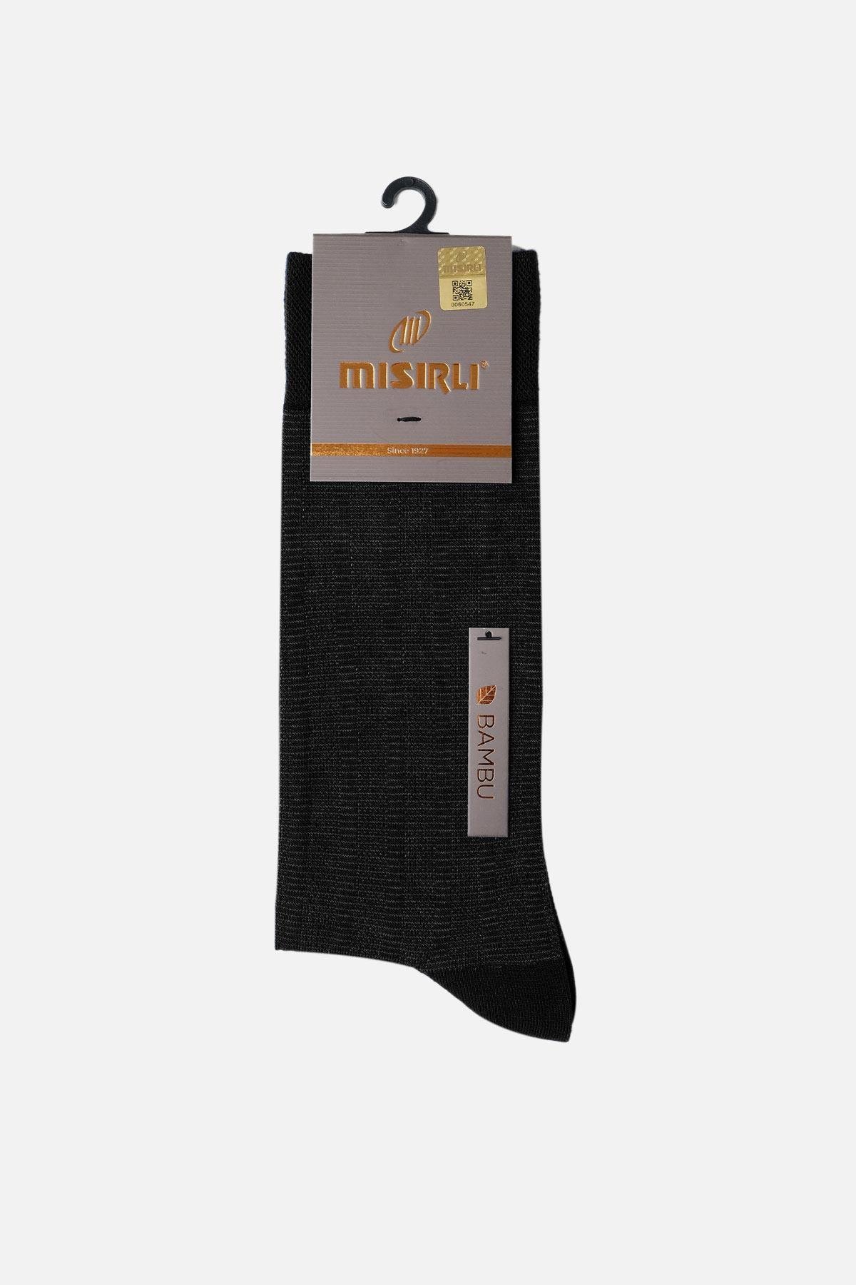 Mısırlı Erkek Bambu Tekli Siyah Soket Çorap   M 62002 Si