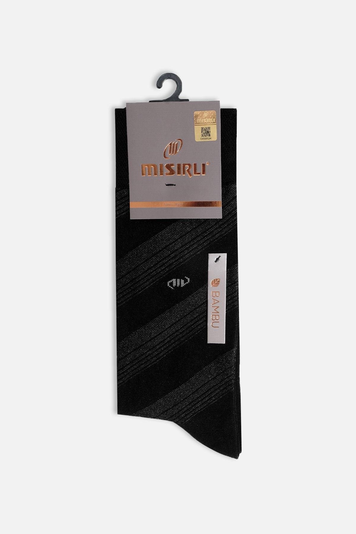 Mısırlı Erkek Bambu Tekli Siyah Soket Çorap   M 62004 SI