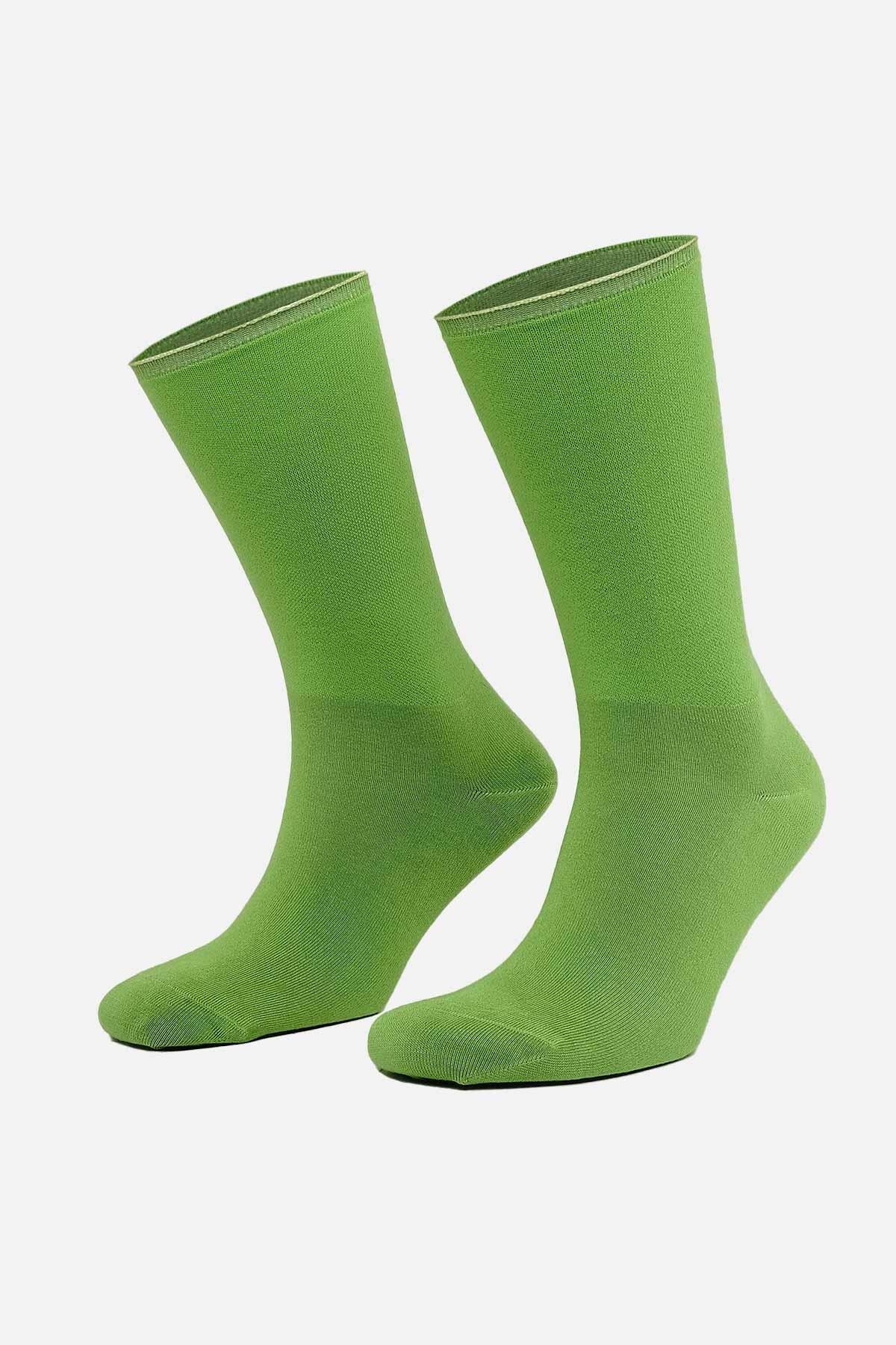 Mısırlı Erkek Bambu Tekli Yeşil Lastiksiz Soket Çorap M 66400 Y