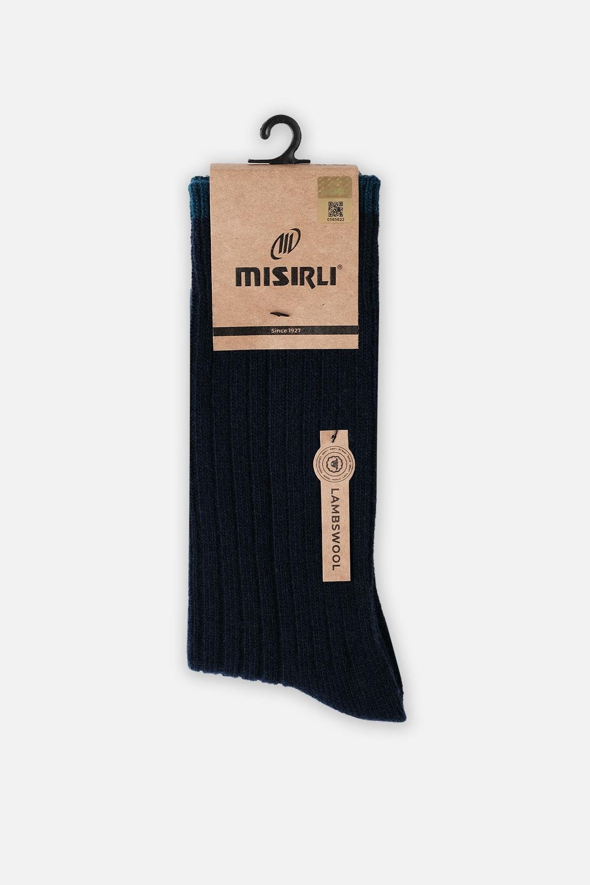 Mısırlı Erkek Lambswool Tekli Lacivert Soket Çorap M 65001 L